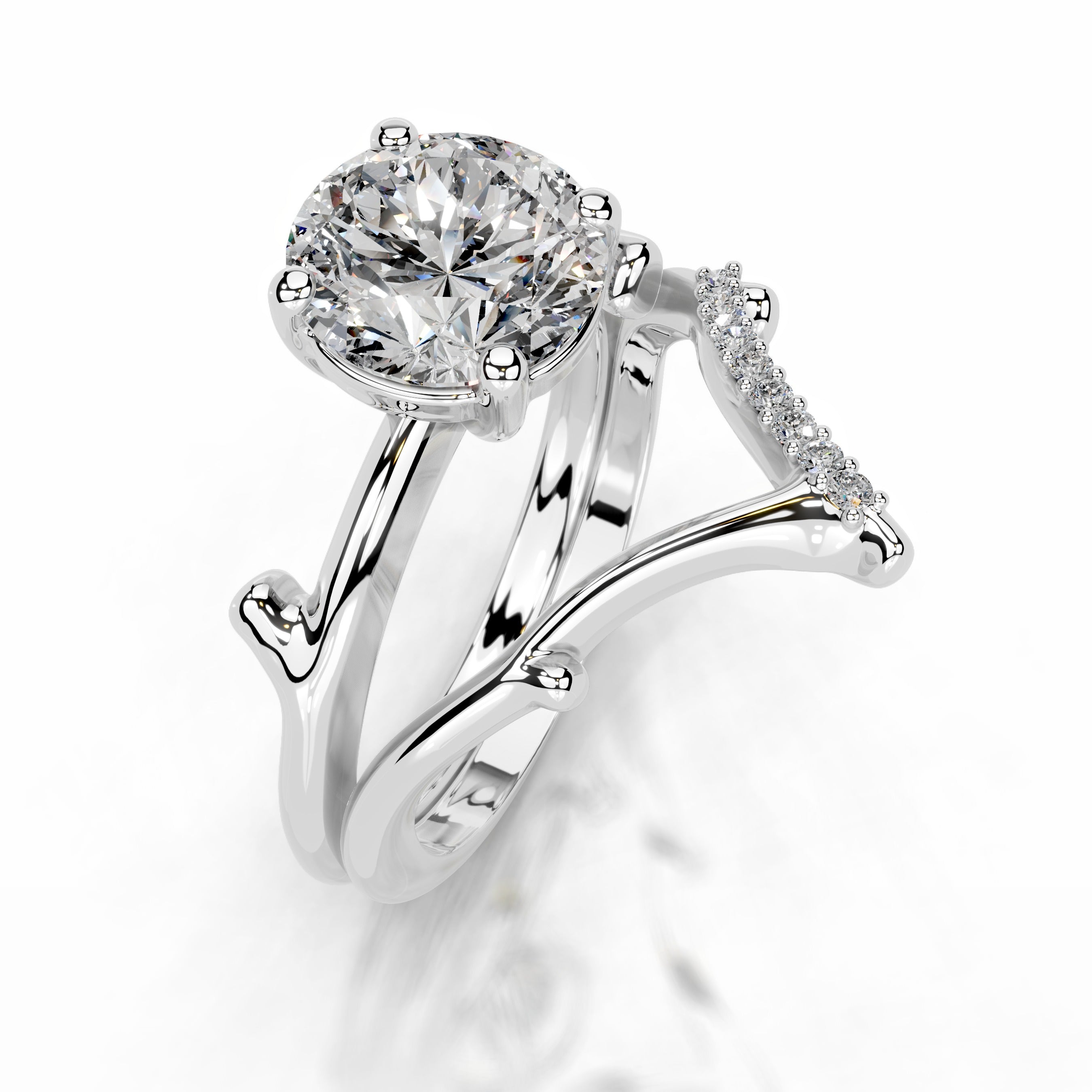 Blossom鈥榮 Sparkle Lab Grown Bridal Set - 18K White Gold、mySite、hinf8tx79