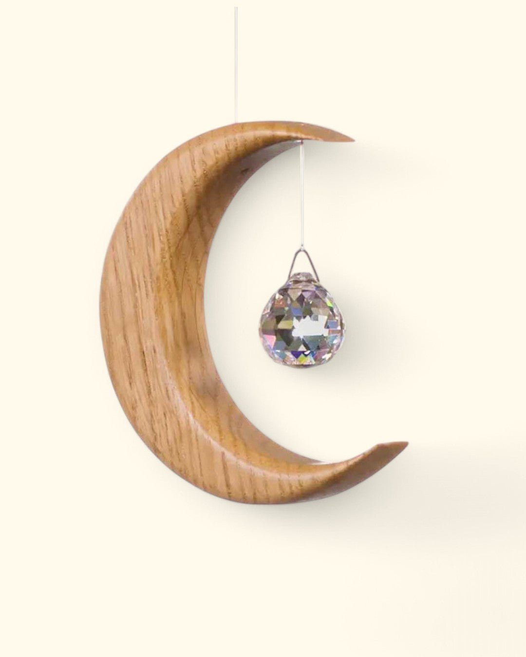 Crystal and Wood Moon Shaped Suncatcher、mySite、topwebapps