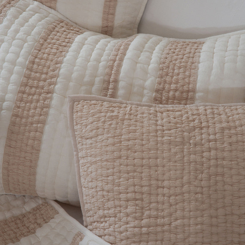 Cotton Bedspread with Pillow Covers | Ivory & Beige | Set of 3、mySite、camillekostekn