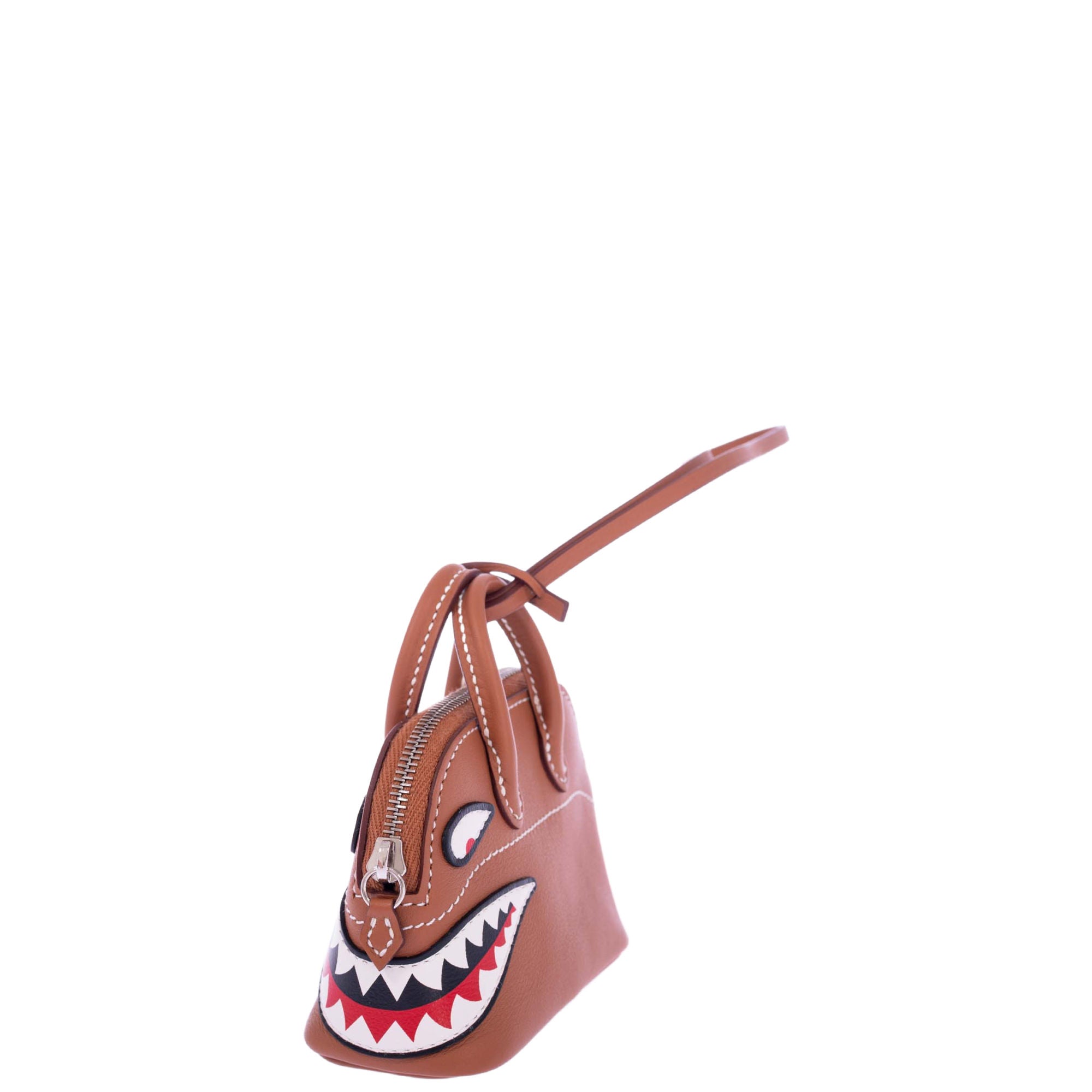Hermès Mini Bolide Shark Charm Gold Swift Palladium Hardware、mySite、garminoutage.com