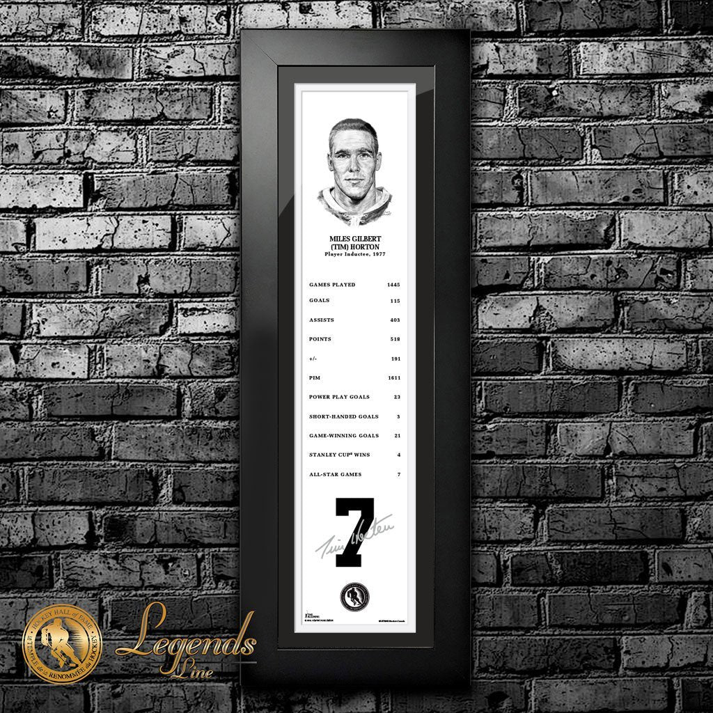 1977 Tim Horton - NHL Legends 6x22 Frame