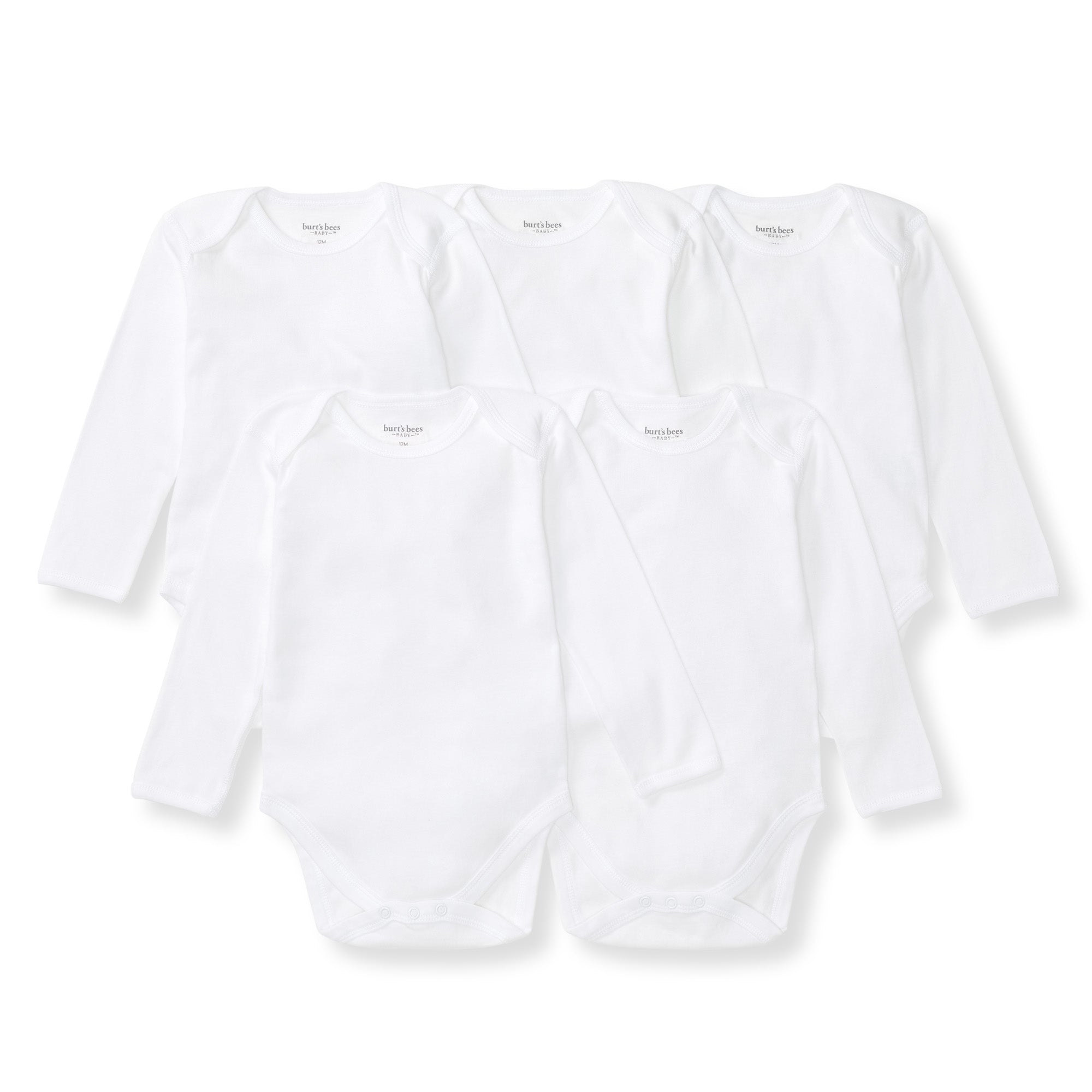 Bee Essentials Organic Long Sleeve Baby Bodysuit 5 Pack、mySite、g9winljtr