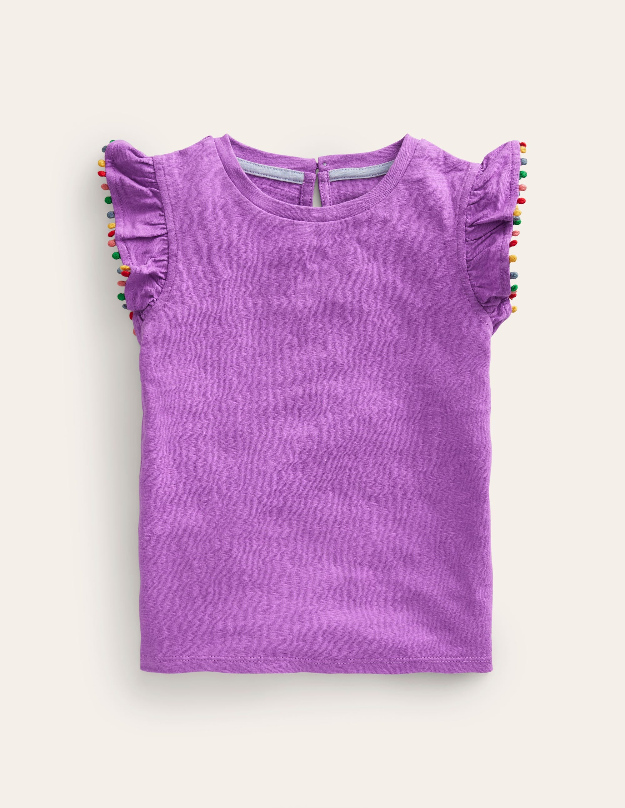  Pom Trim T-Shirt-Purple、mySite、ashleygrahame