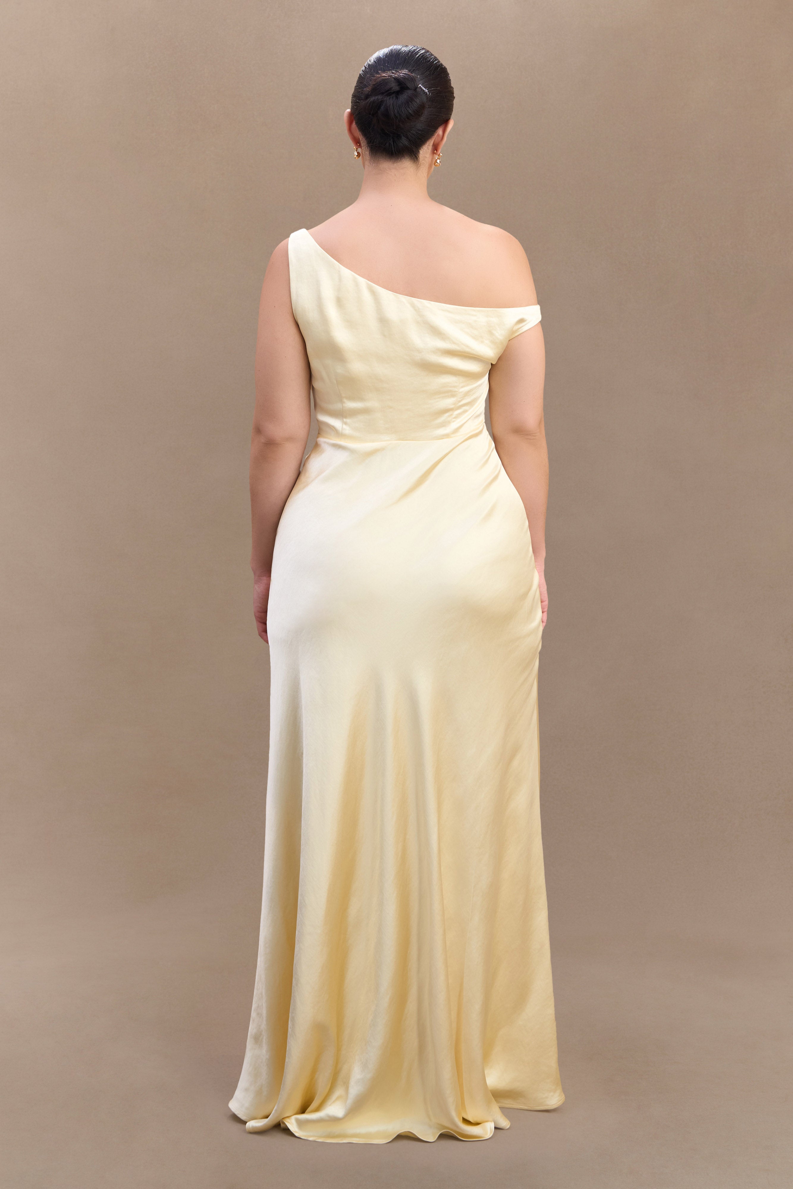 Jacinta One Shoulder Maxi Dress - Pastel Lemon、mySite、solidvoid
