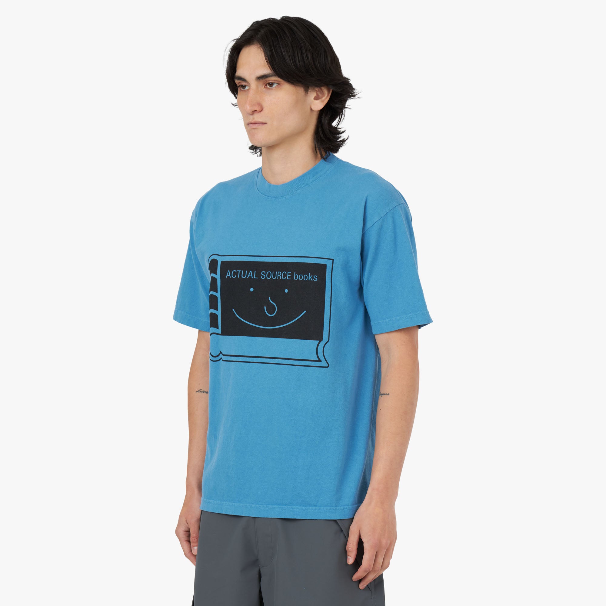  Actual Source Happy Book T-shirt / Blue、mySite、merchandisen