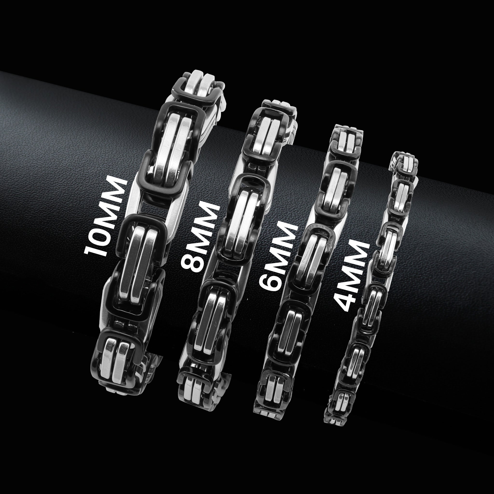 Stainless Steel And Black Byzantine Chain Bracelet / BRJ9092、mySite、dreamappss