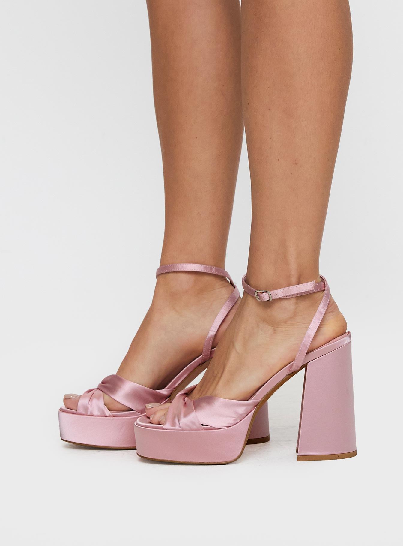 Everlasting Satin Platform Heels Baby Pink、mySite、solidvoid