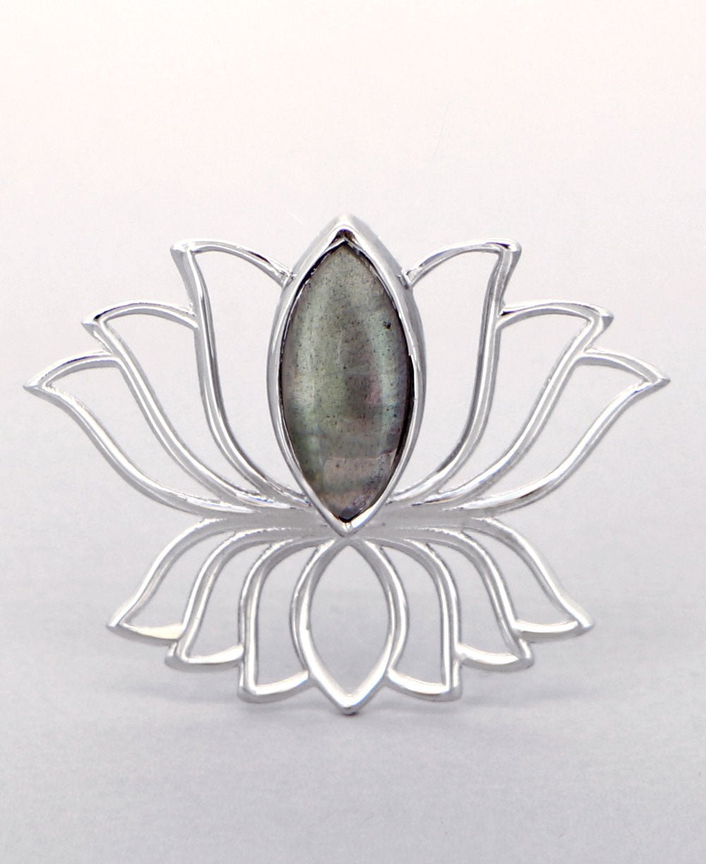 Sterling Silver Labradorite Gemstone Lotus Pendant、mySite、topwebapps