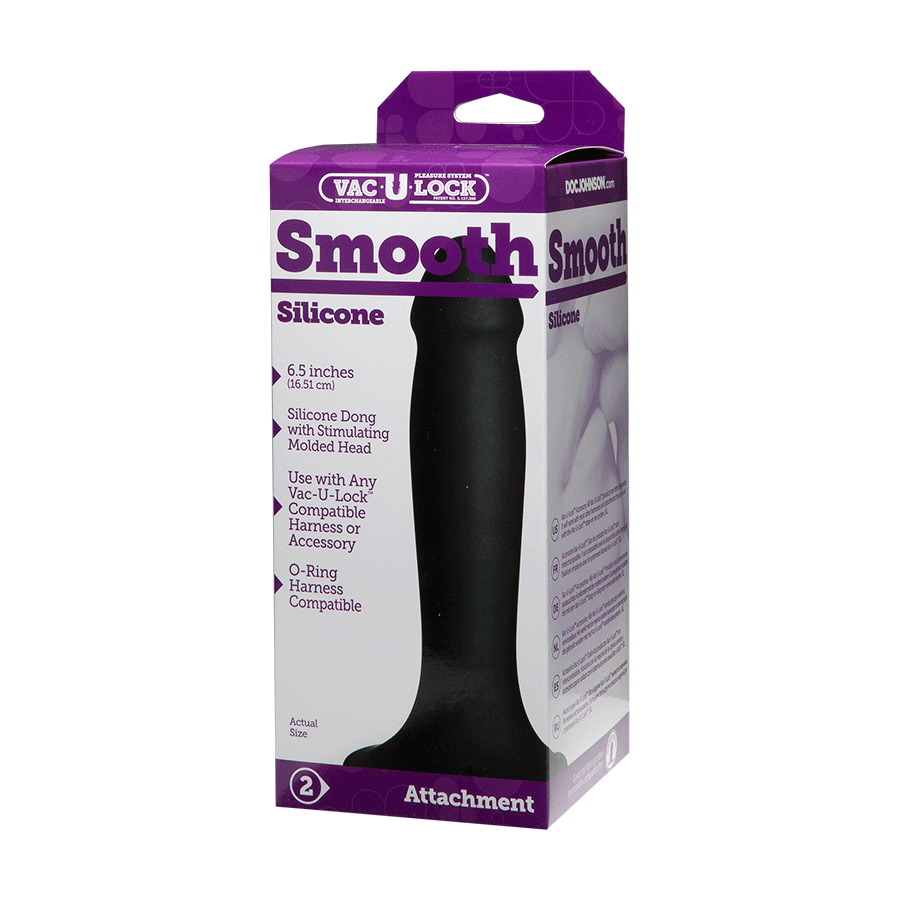 Vac-U-Lock 6.5 Inch Black Silicone Dildo by Doc Johnson、mySite、bottomscart