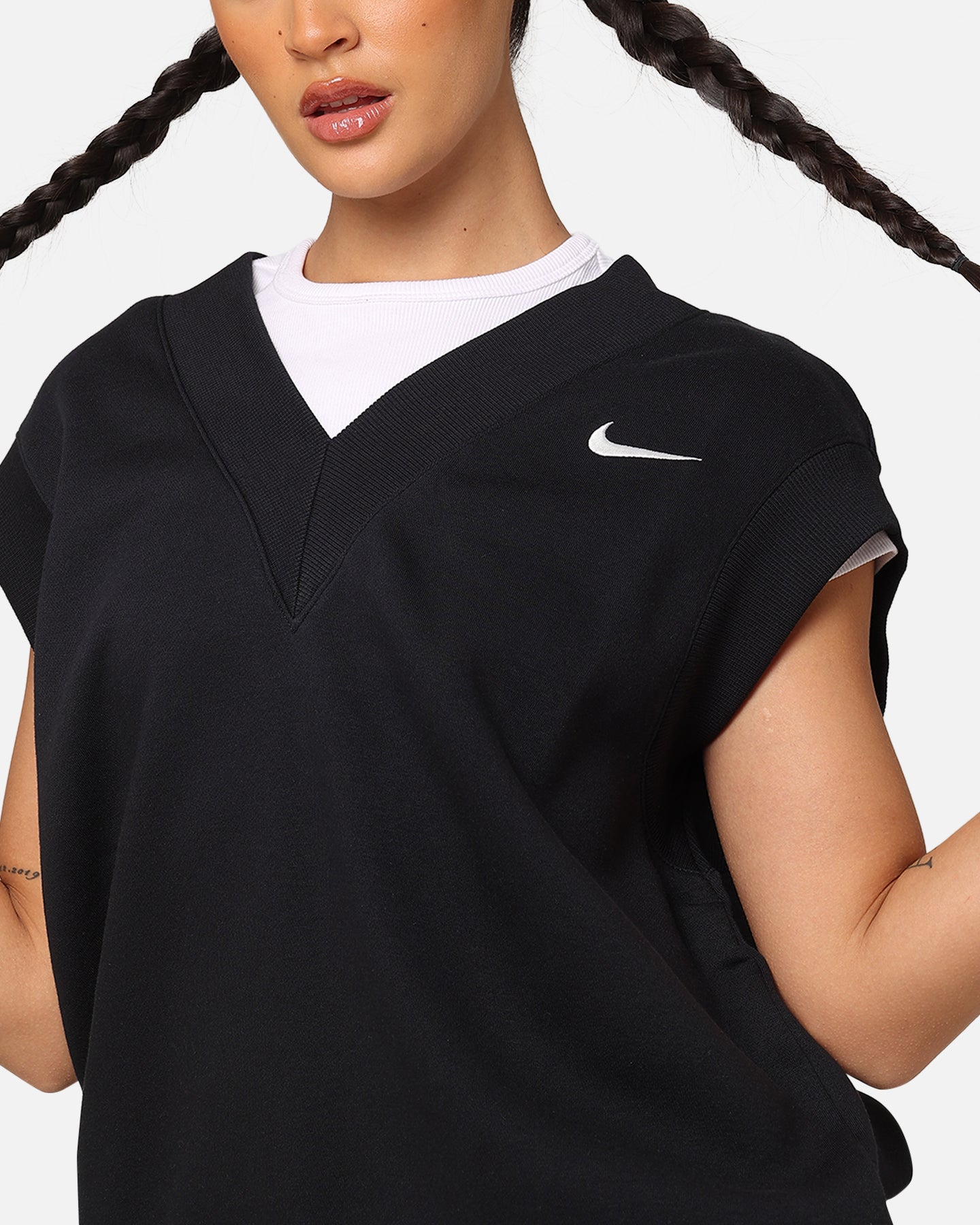 Nike Women's Sportswear Pheonix Fleece V-Neck Vest Black/Sail、mySite、zt4zffjzw