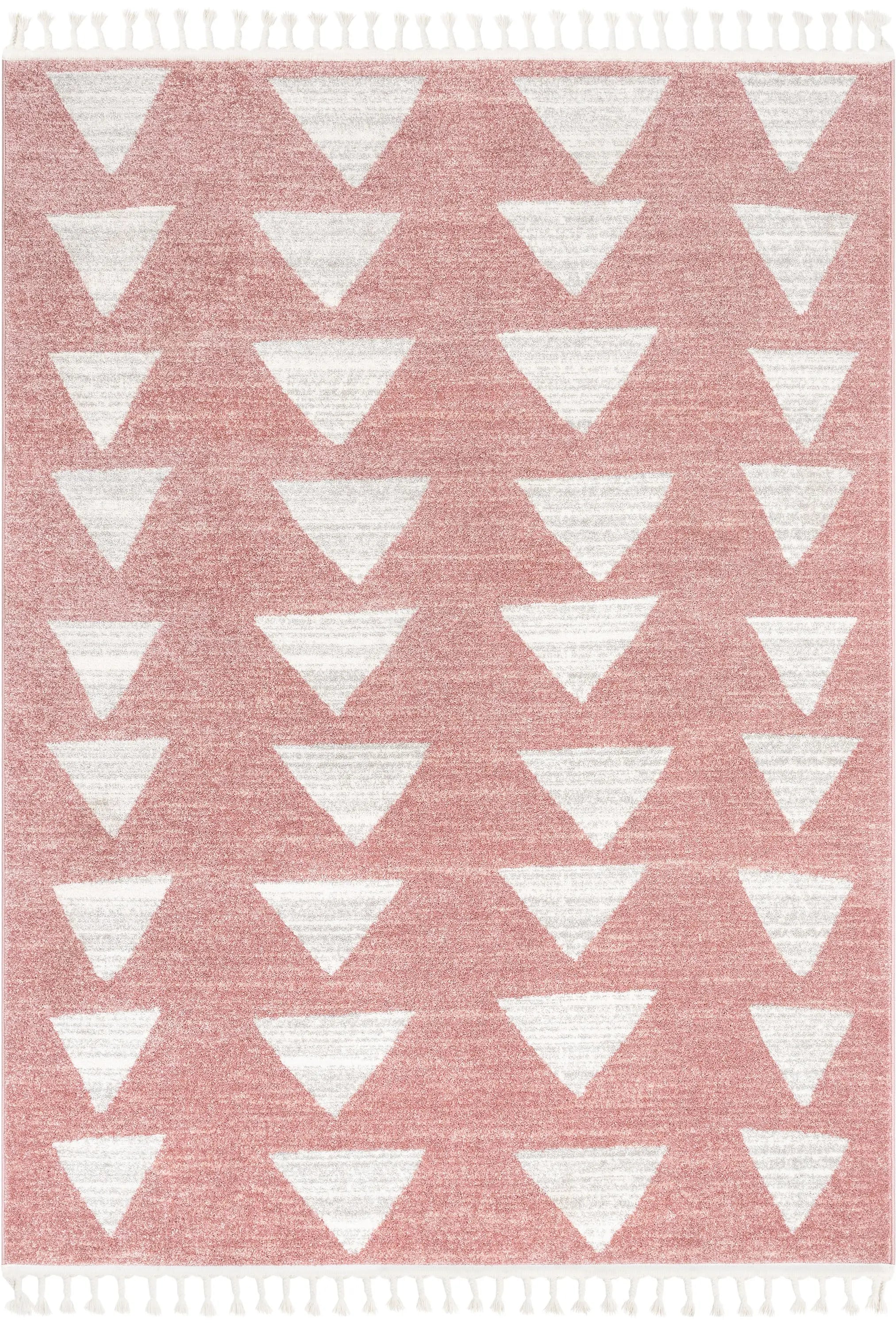 Triangles Modern Geometric Pattern Pink Kids Rug、mySite、gigharbornorthrealestate