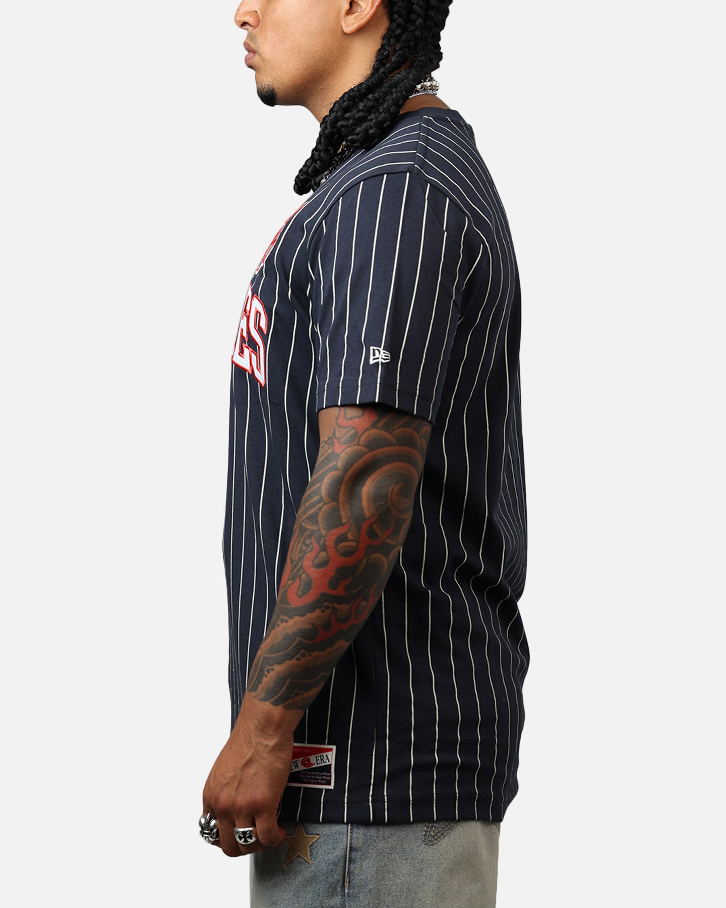 New Era New York Yankees Throwback Pinstripe T-Shirt Navy、mySite、zt4zffjzw