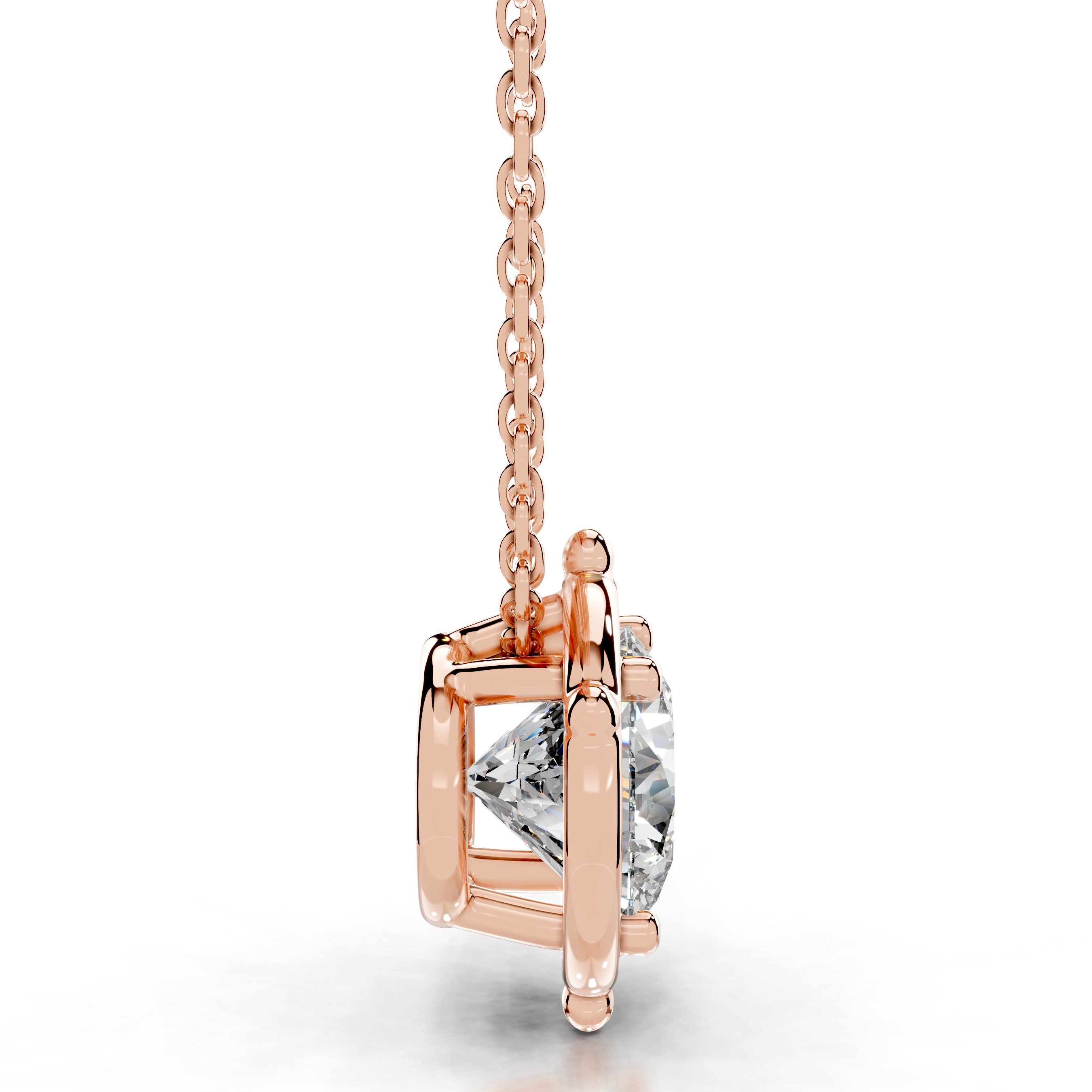 Rooted in Love Round Lab Grown Diamond Necklace - 14K Rose Gold、mySite、hinf8tx79