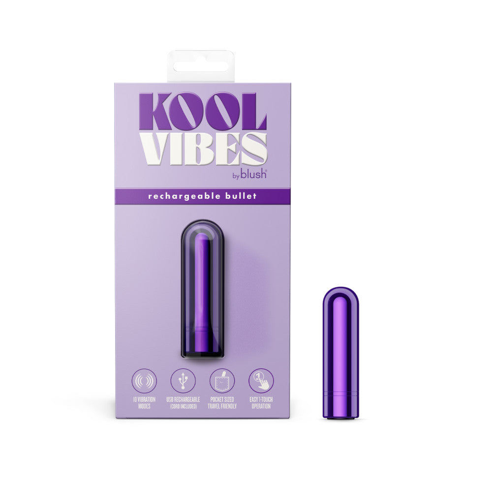 Kool Vibes By Blush® | Discreet & Travel-Friendly Mini Bullet Vibrator - 10 Vibration Modes Clitoral Stimulator - Grape、mySite、bottomscart