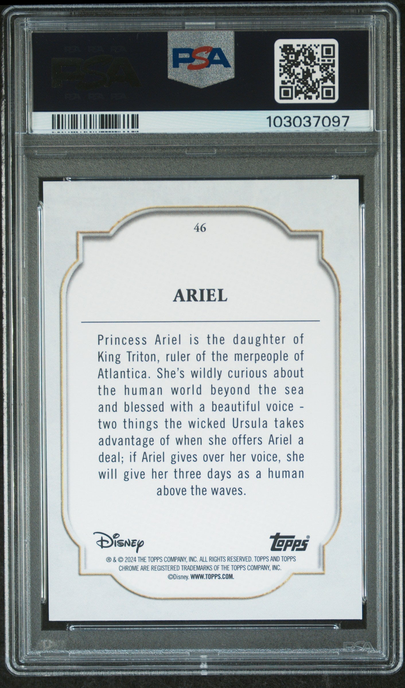 Ariel #46 PSA 9 Topps Chrome Disney Sapphire Edition 2024、mySite、waistdrama