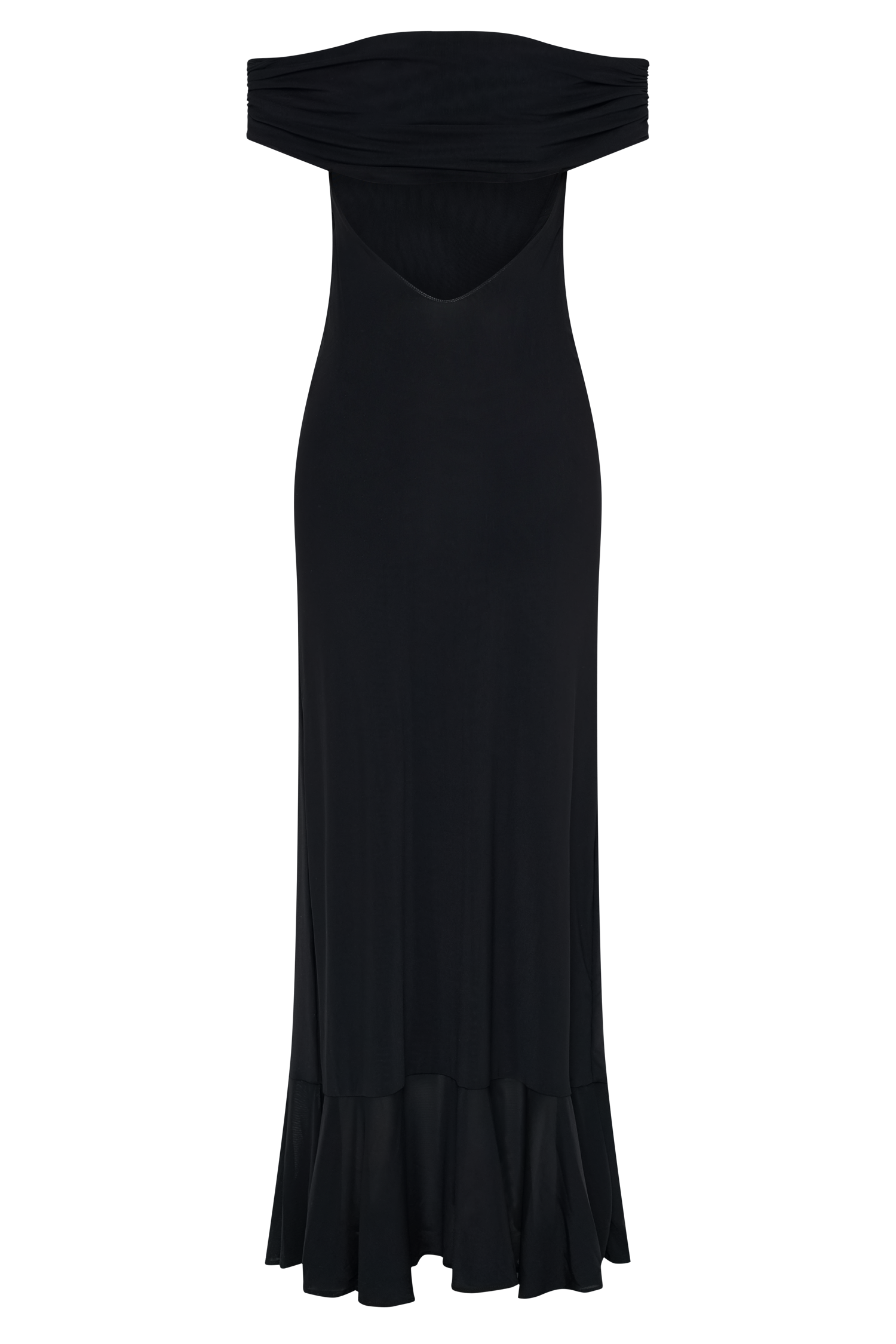 Audrey Off Shoulder Mesh Maxi Dress - Black、mySite、solidvoid