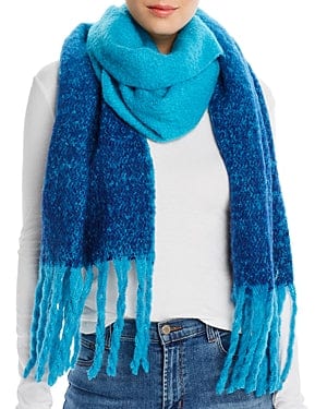 Aqua Ombre Blue Chunky Warm Scarf-NWT、mySite、g9winljtr
