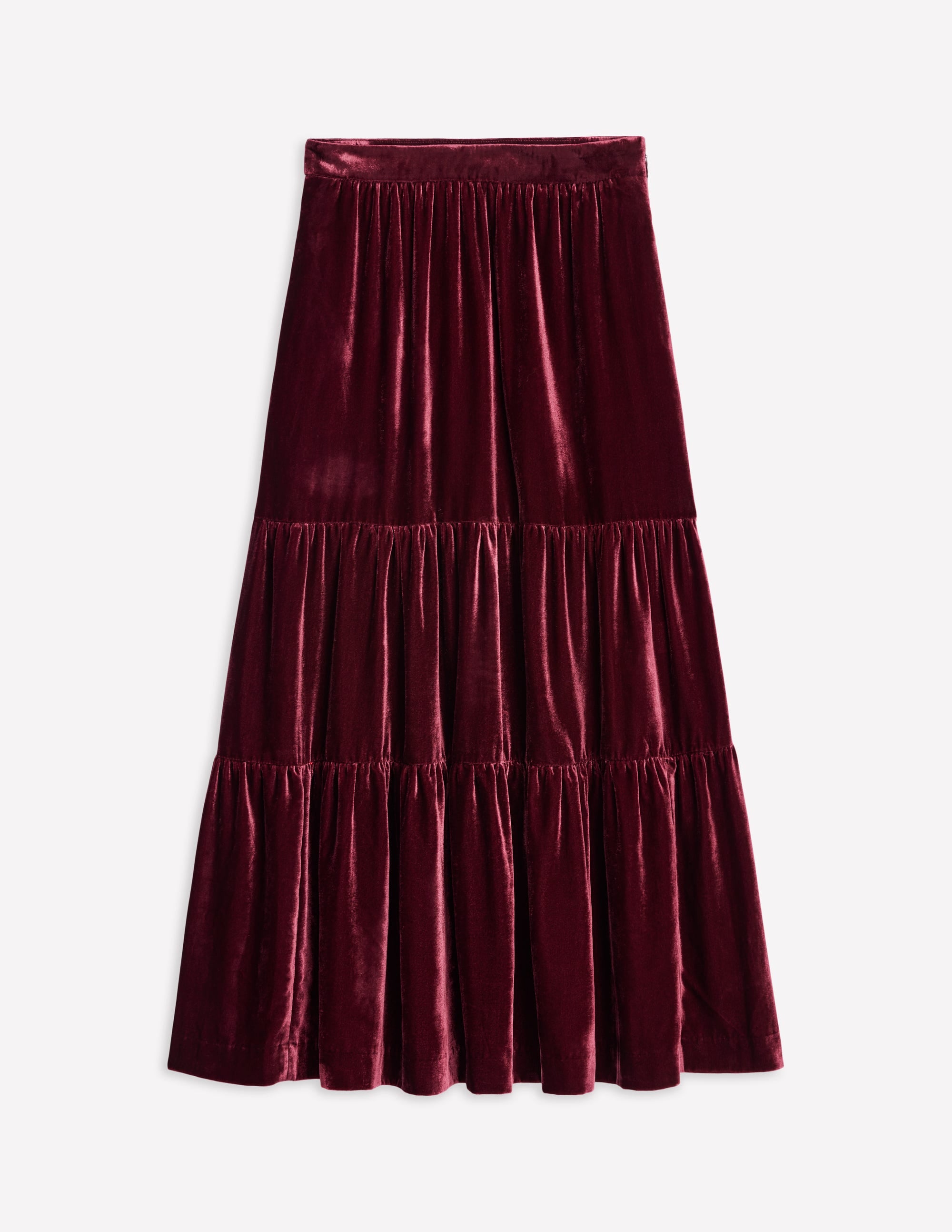  Viv Velvet Tiered Maxi Skirt-Cabernet、mySite、ashleygrahame