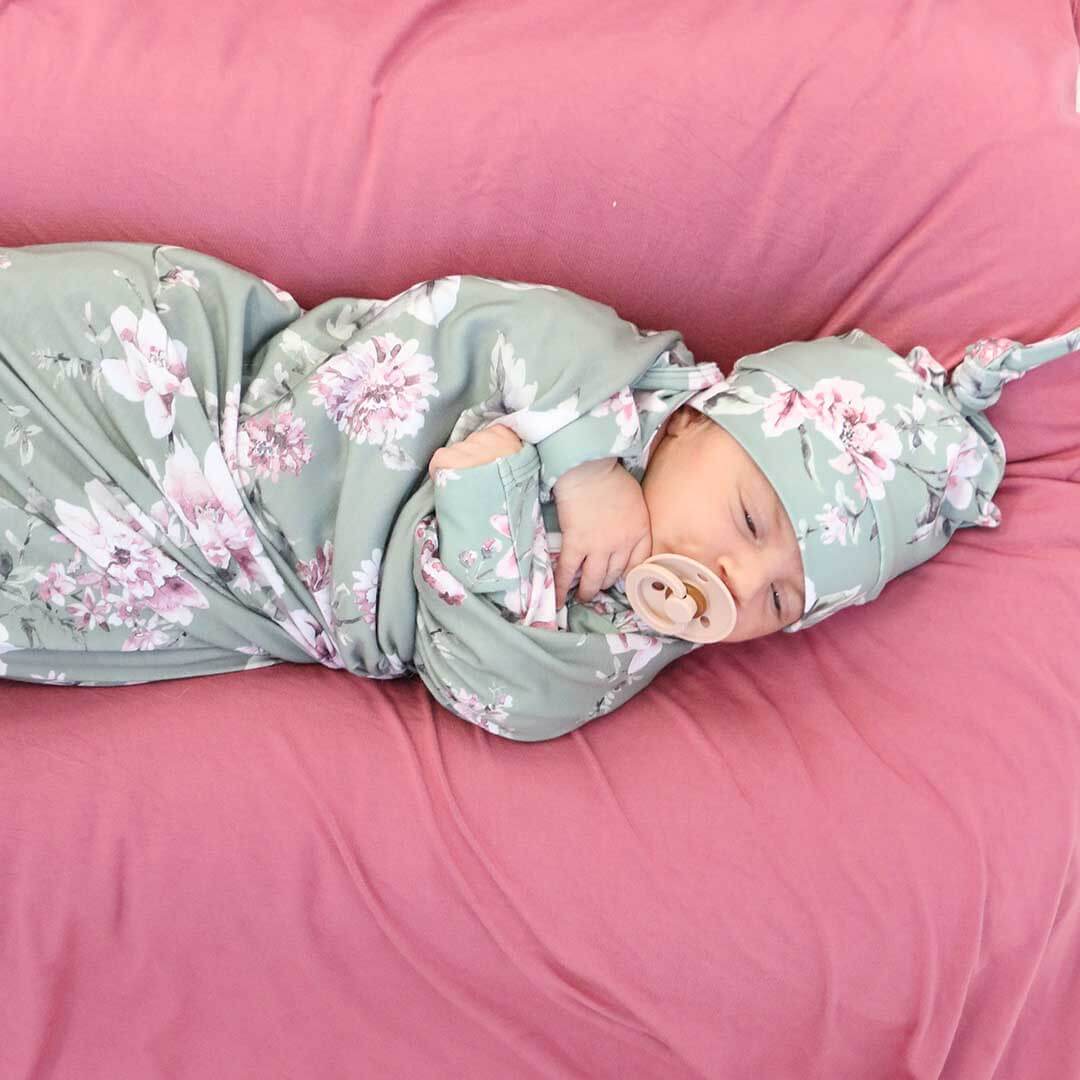 Saylor's Sage & Blush Floral Oversized Swaddle Blanket、mySite、layawaytickets