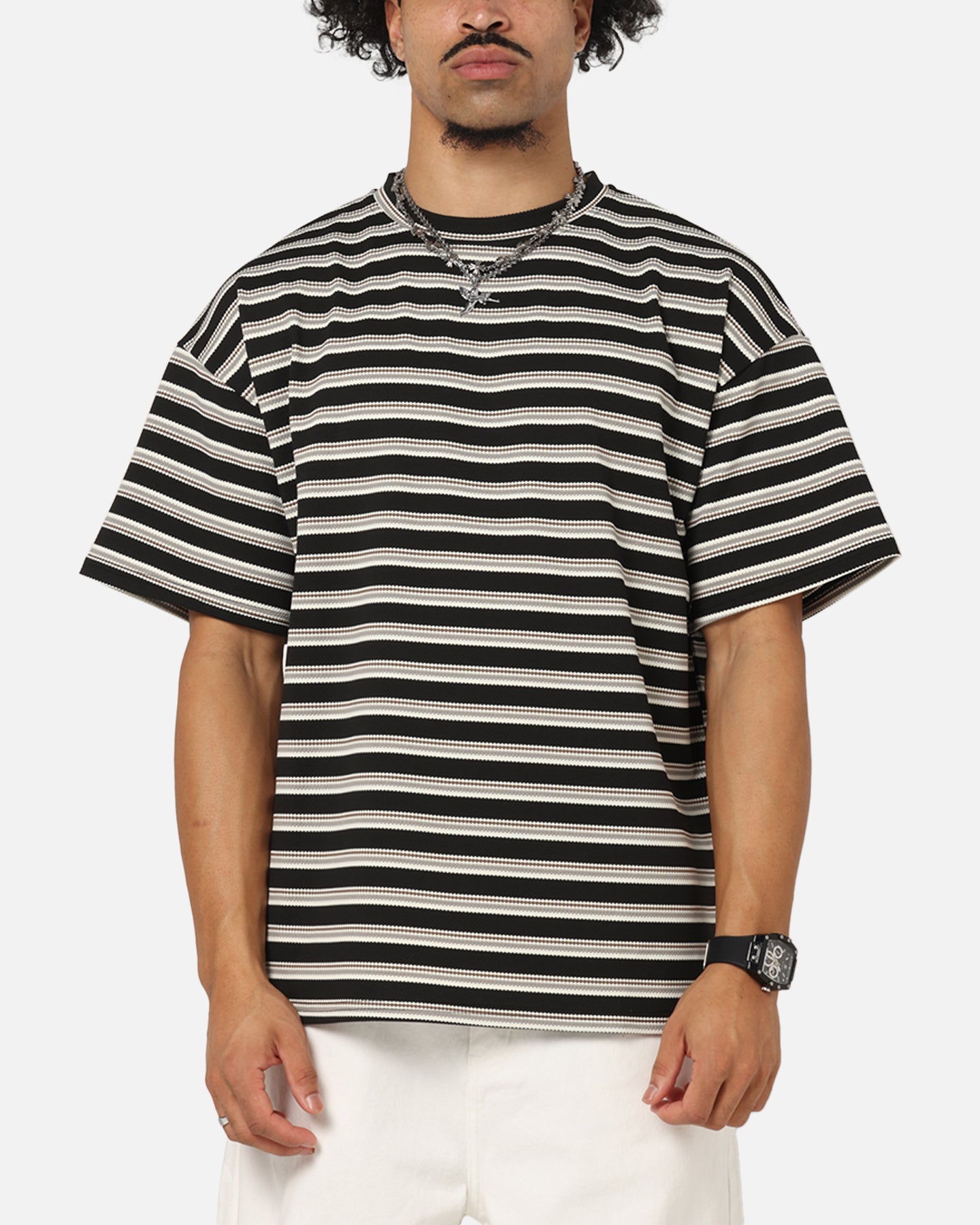 XXIII Standard Stripe T-Shirt Black/Grey、mySite、zt4zffjzw