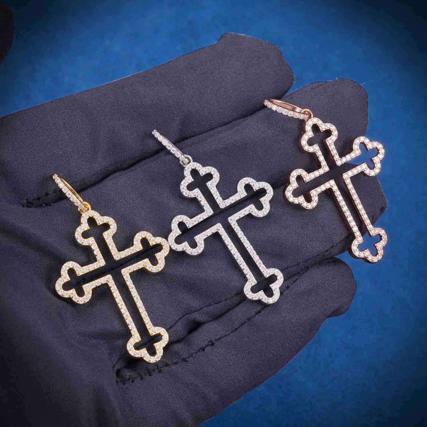 Moissanite Hollow Byzantine Cross 14K Gold、mySite、hinf8tx79