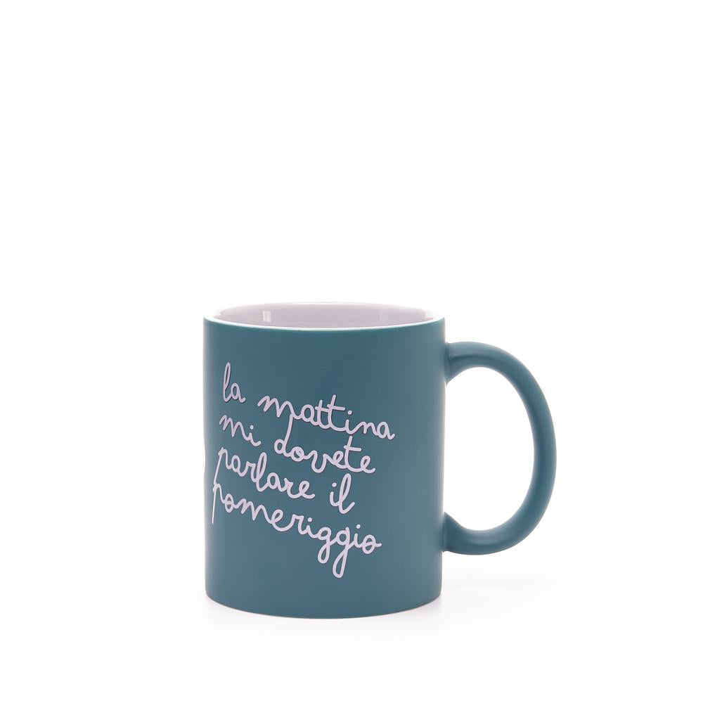LE TAZZATE - Mug Verde Mat Ceramica Con Manico 32,5Cl - Stampa La Mattina ..、mySite、fannypackpong