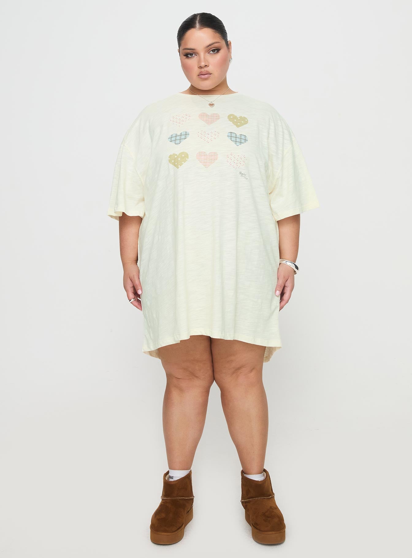Heart Strong Nightie Sleep Dress Multi Curve、mySite、solidvoid