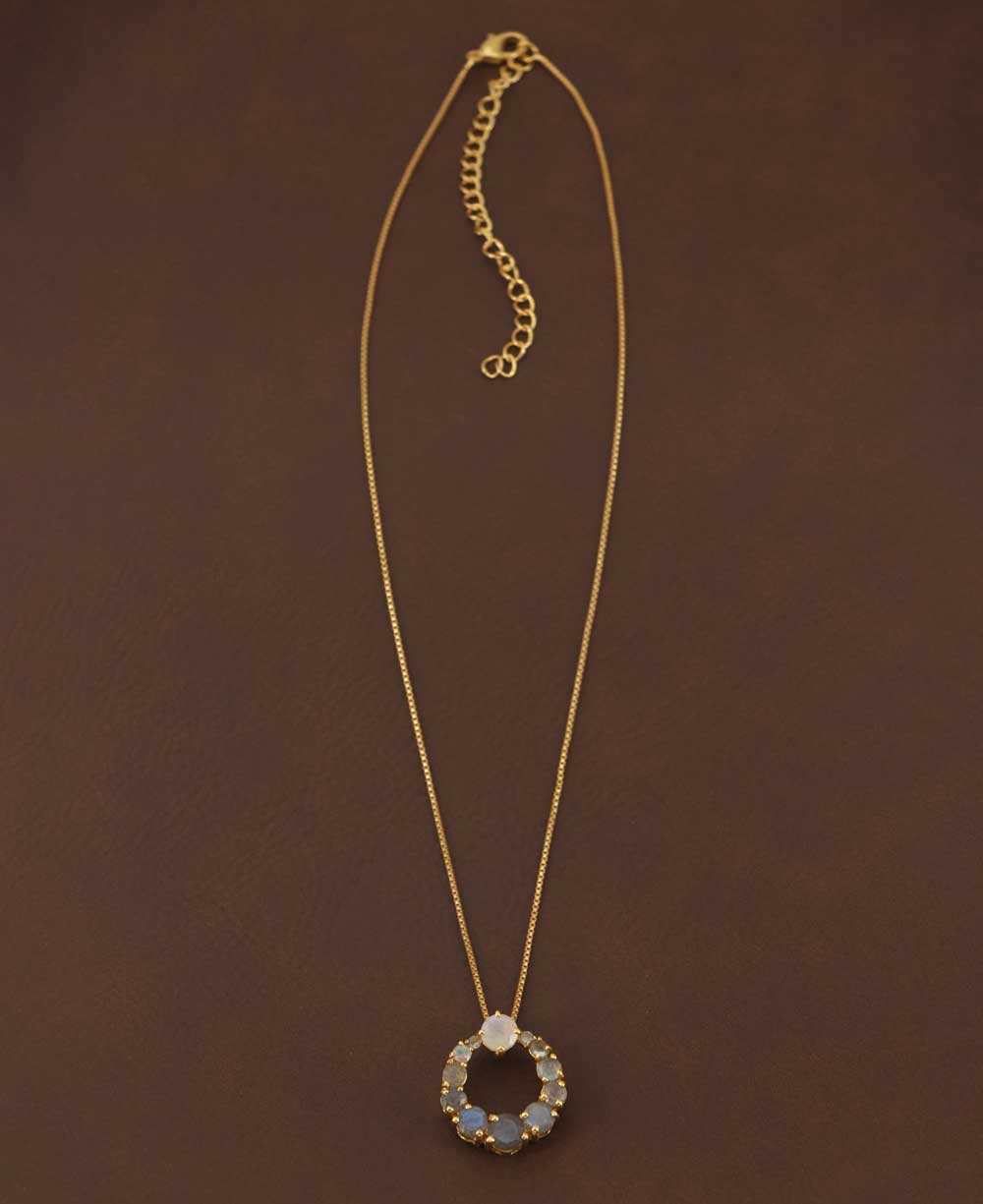 Labradorite Circle Gold Plated Necklace、mySite、topwebapps