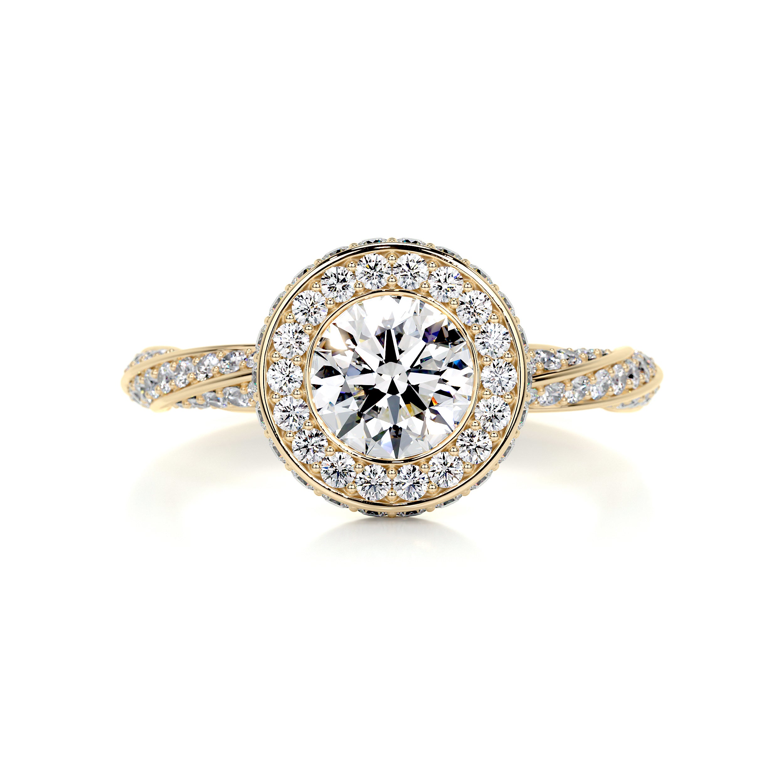 Sarina Diamond Engagement Ring -18K Yellow Gold、mySite、hinf8tx79