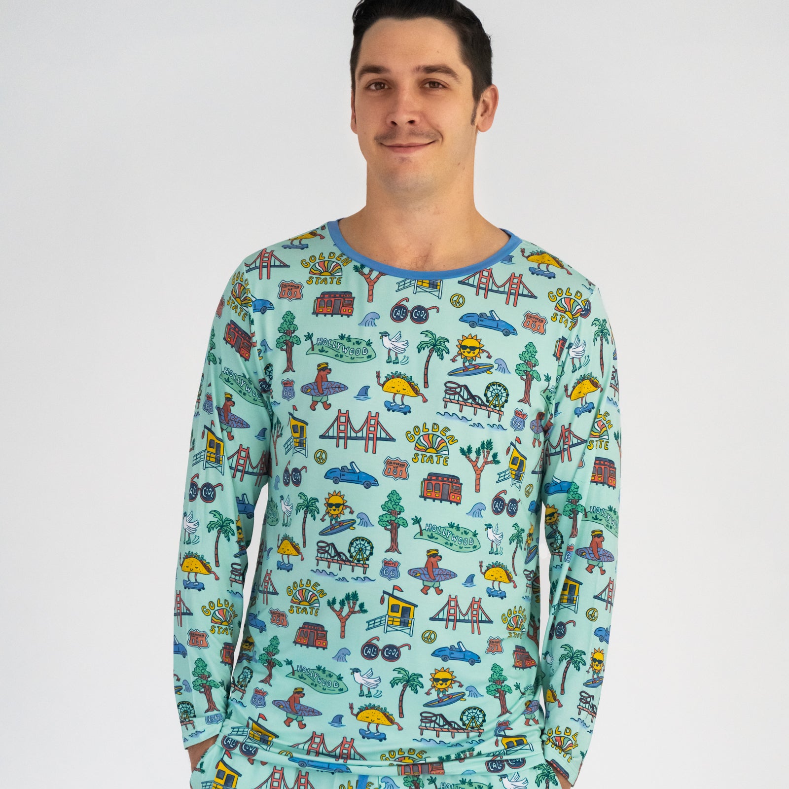 Golden State Men's Long Sleeve Pajama Top、mySite、g9winljtr