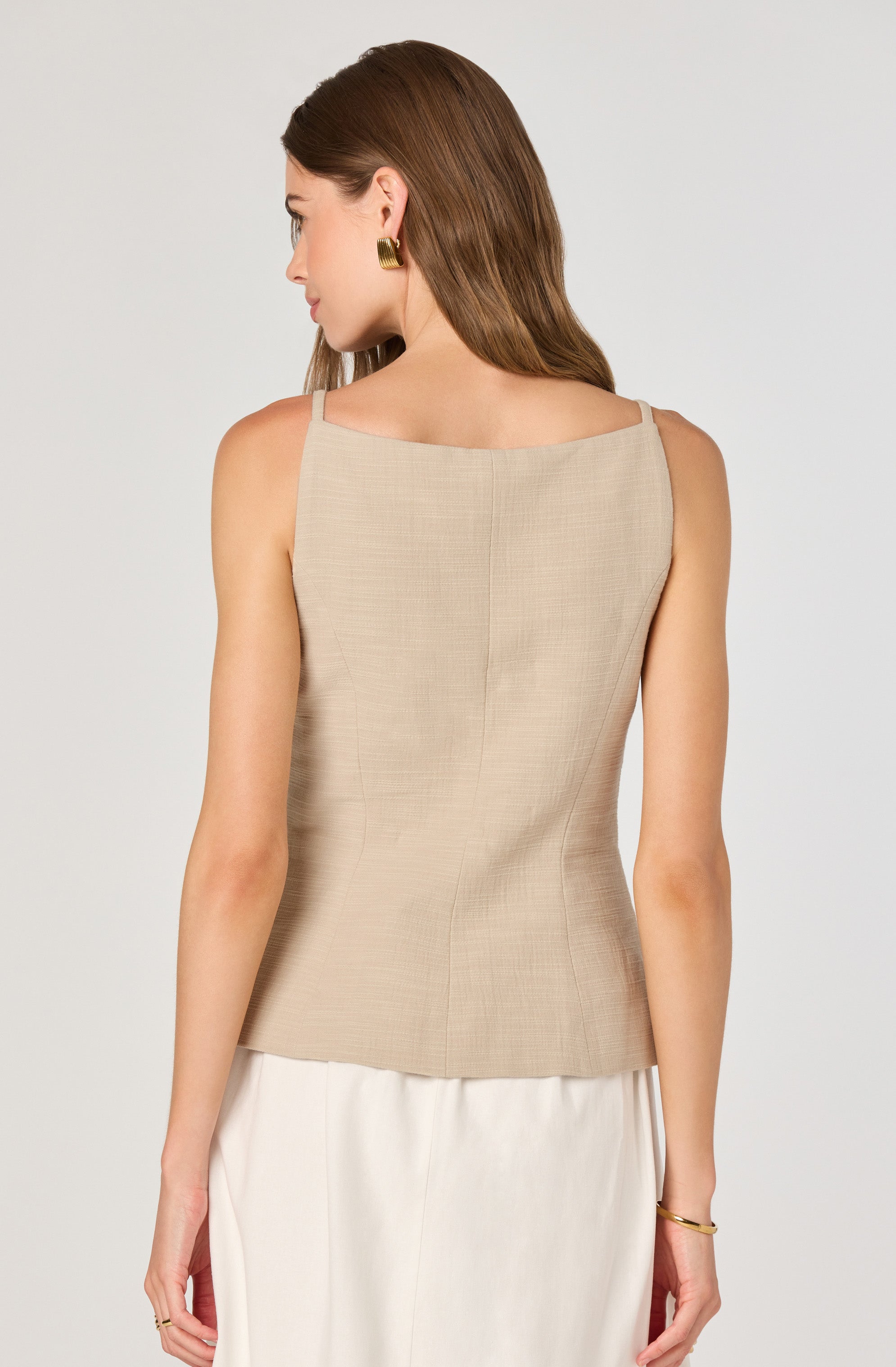 Longline Vest Mixed Media Dress、mySite、solidvoid