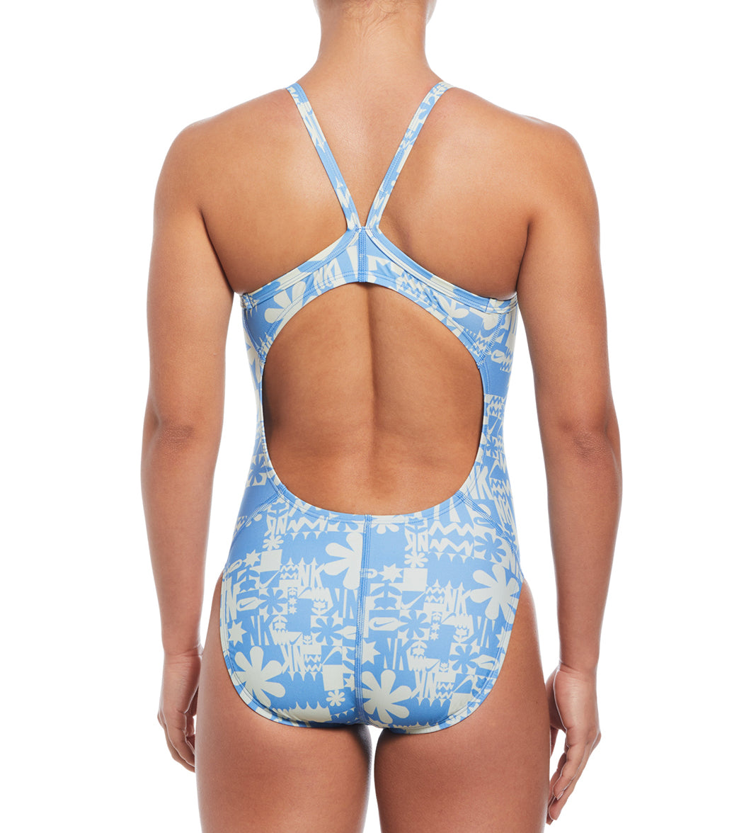 Nike Women's Hydrastrong Multi Print Racerback One Piece Swimsuit、mySite、noshort