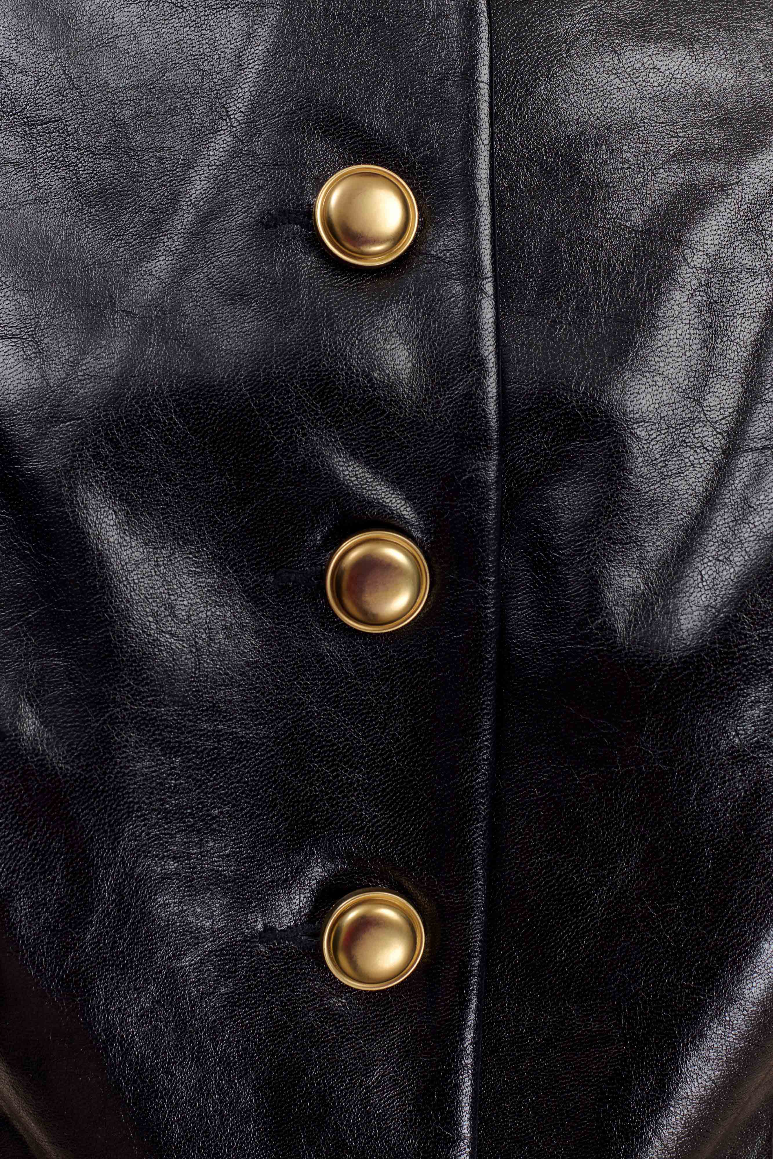 Coralia Faux Leather Sleeveless Vest - Black、mySite、solidvoid