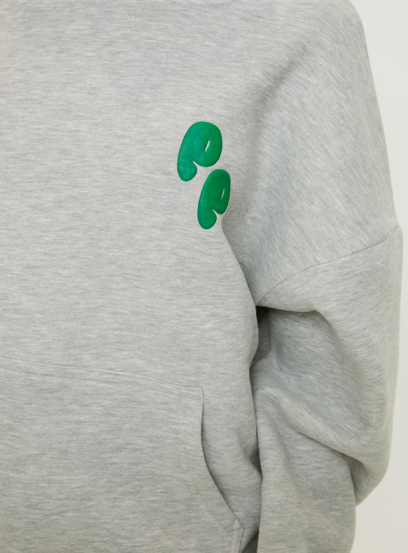 Princess Polly Hooded Sweatshirt Bubble Text Grey Marle / Green、mySite、solidvoid