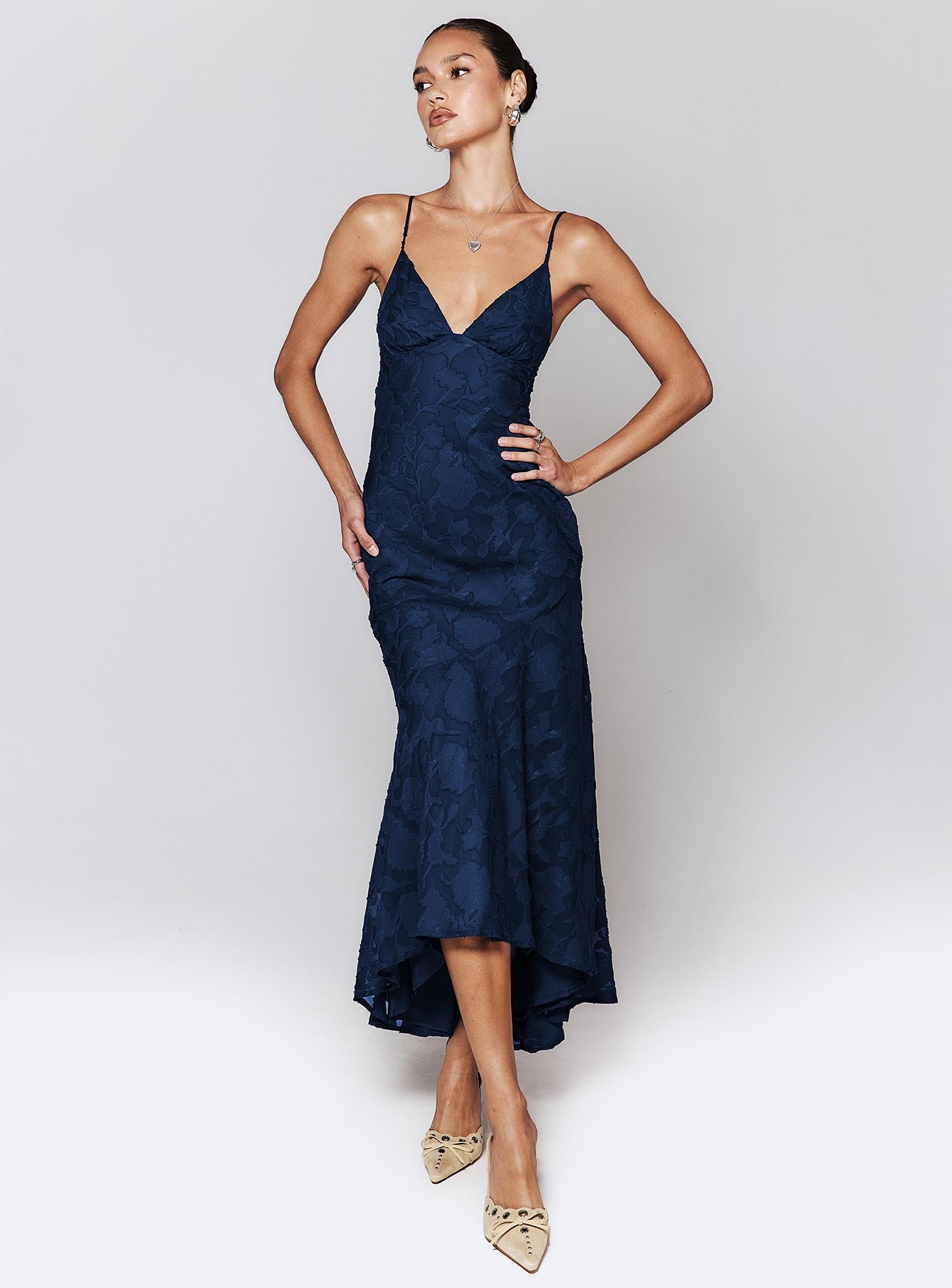 Cyrene Maxi Dress Navy、mySite、solidvoid
