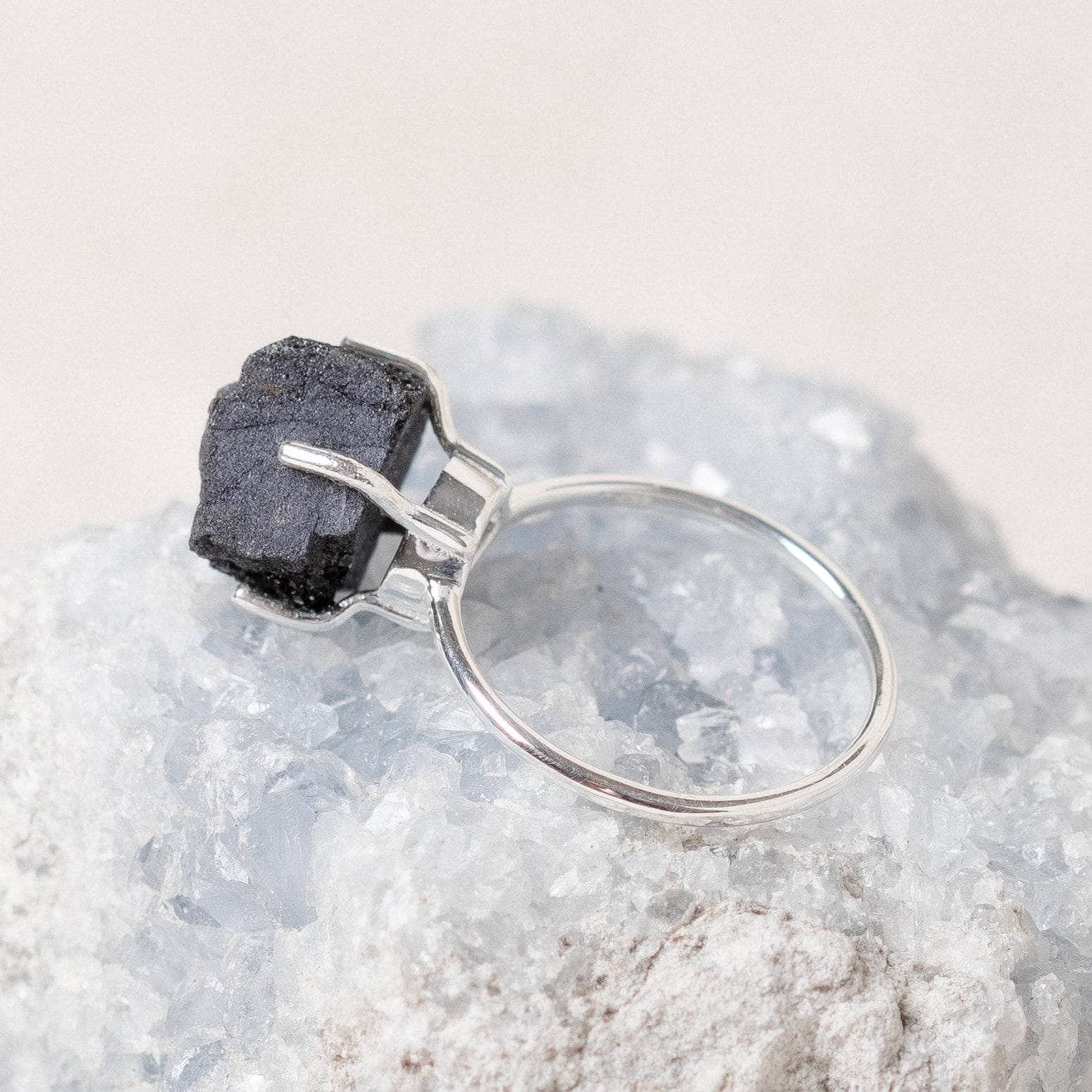 Black Tourmaline Raw Freeform Gold or Silver Ring、mySite、hinf8tx79