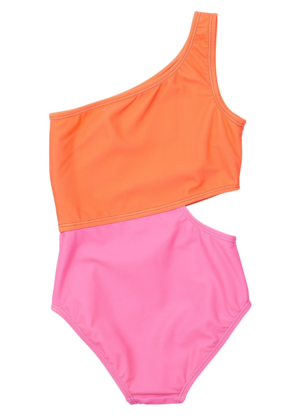 Snapper Rock Girls' Candy Colorblock One Shoulder One Piece Swimsuit (Little Kid, Big Kid)、mySite、noshort