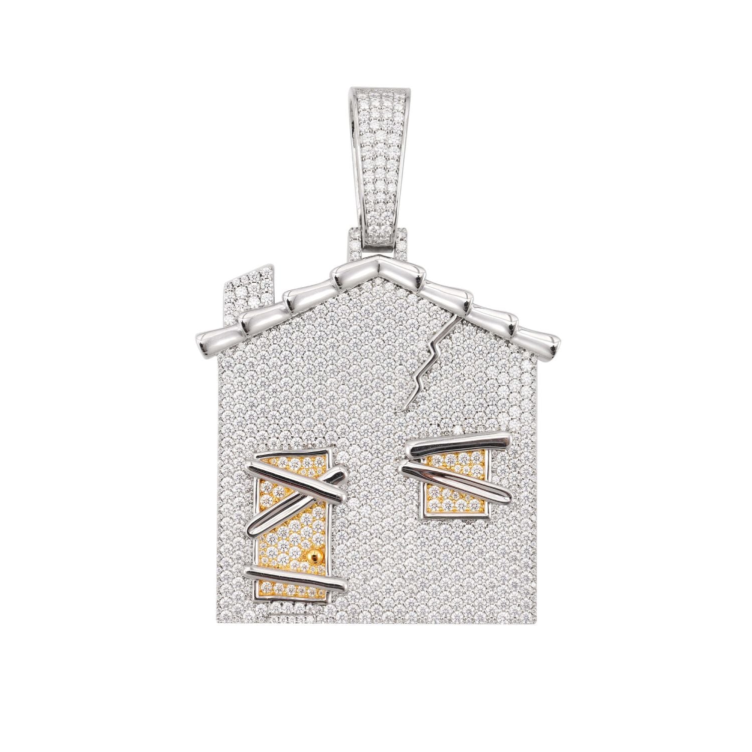 BROKEN HOME Custom Moissanite Logo Pendant 14K Gold、mySite、hinf8tx79