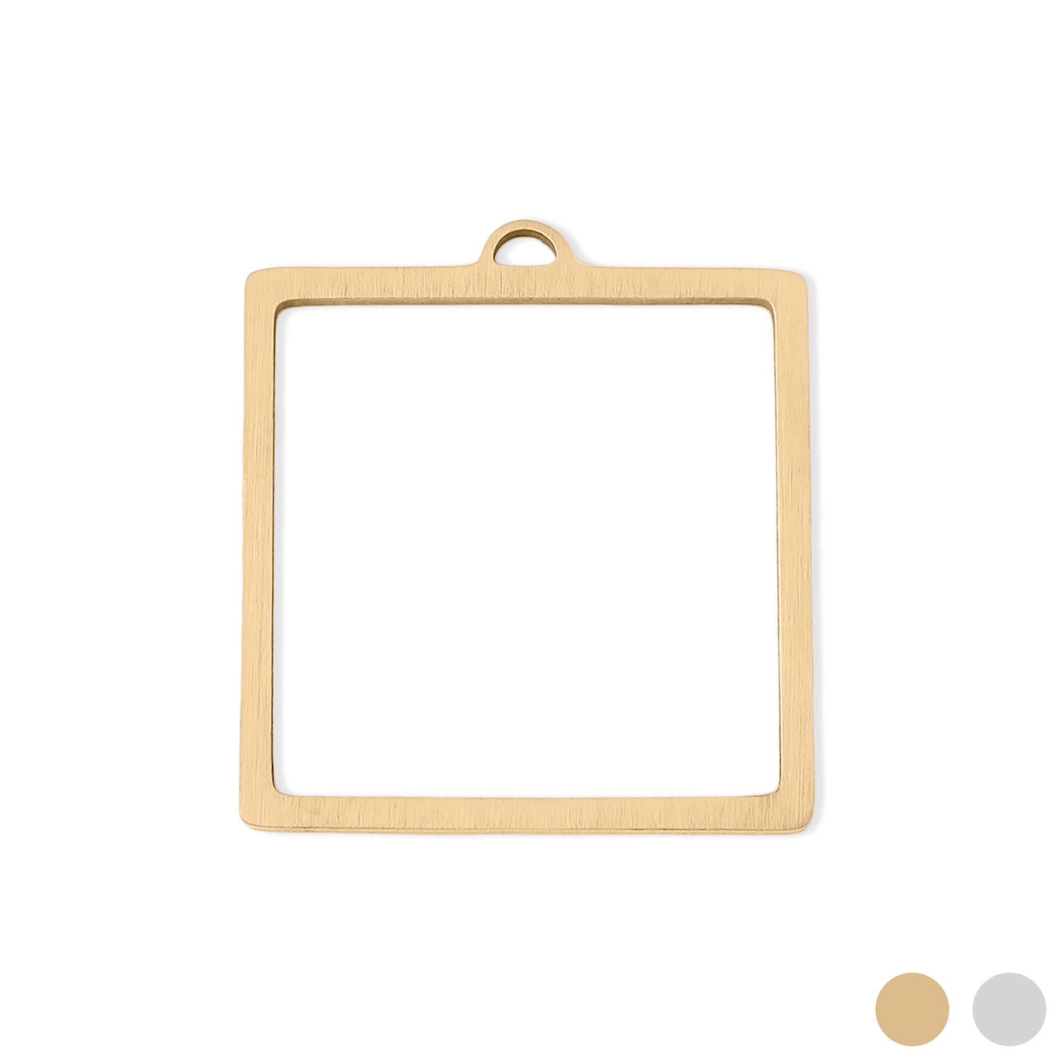 18K PVD Coated Stainless Steel Open Back Square Bezel Pendant / PDL0146、mySite、dreamappss