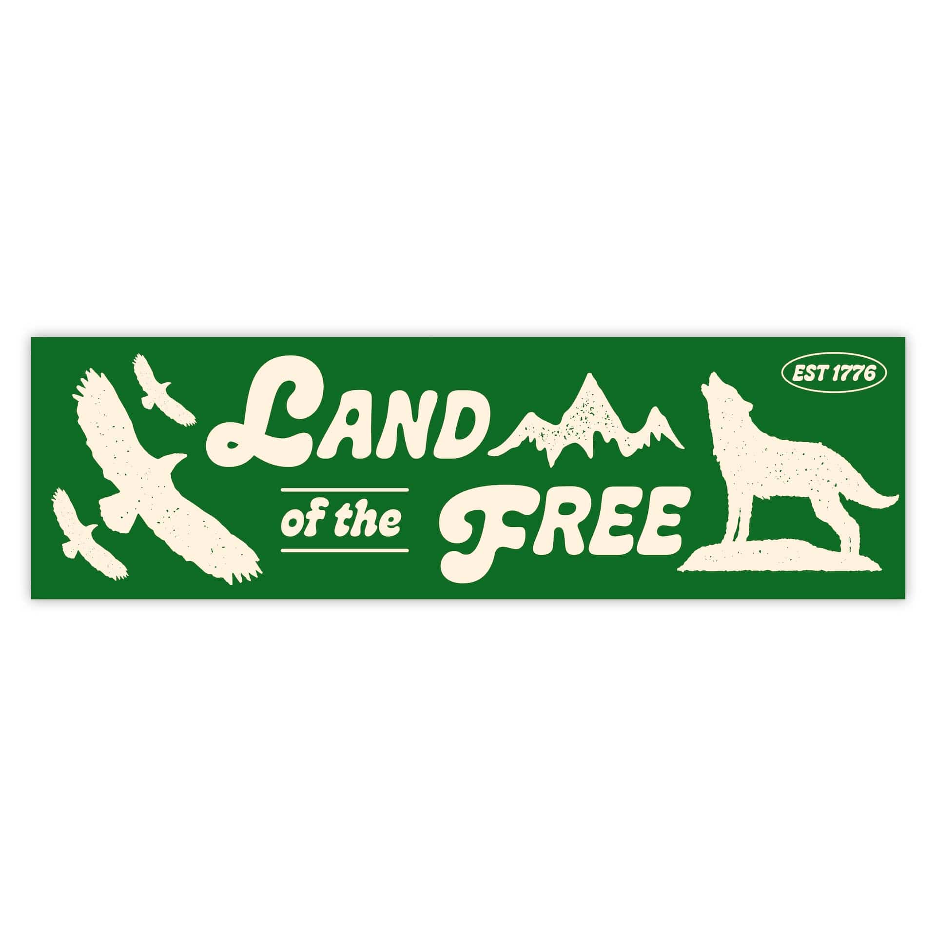  Land of the Free USA Green Bumper Sticker、mySite、ghnorth