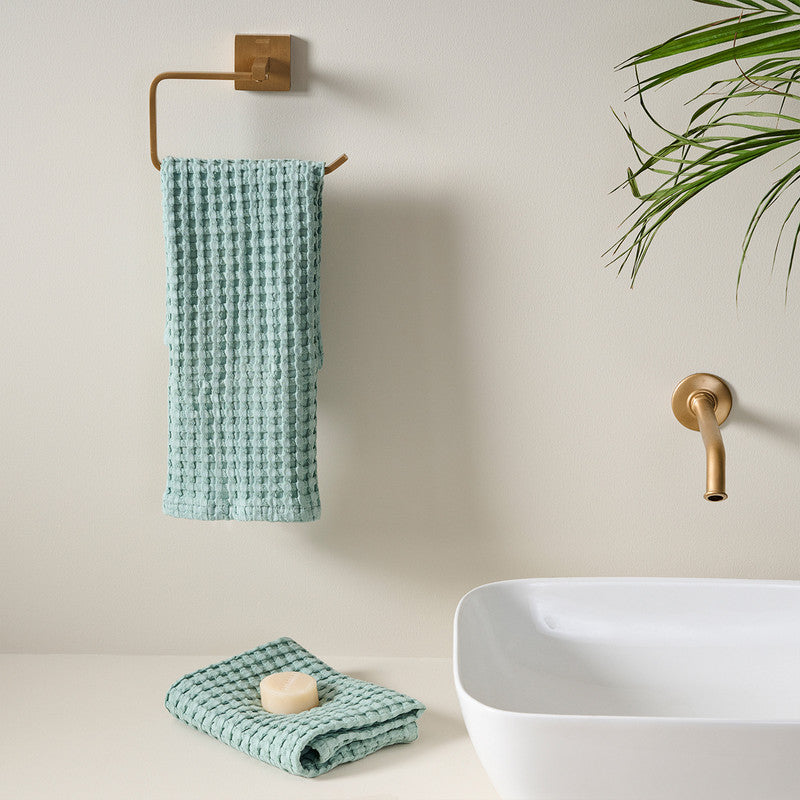 Cotton Hand Towel | Waffle | Stone Blue、mySite、camillekostekn
