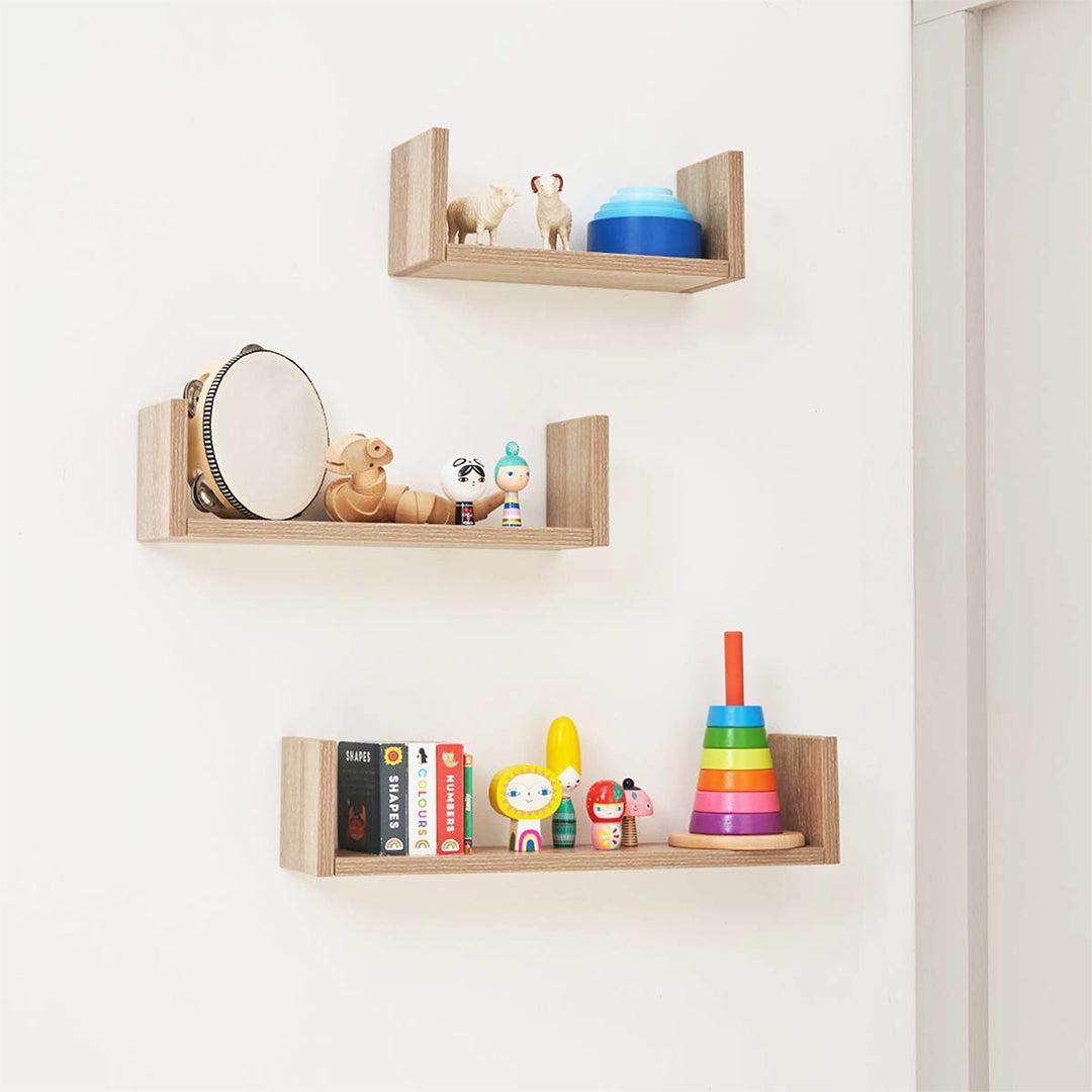  Tutti Bambini Modena Set of Three U-Shaped Wall Shelves - Oak、mySite、merchandisen