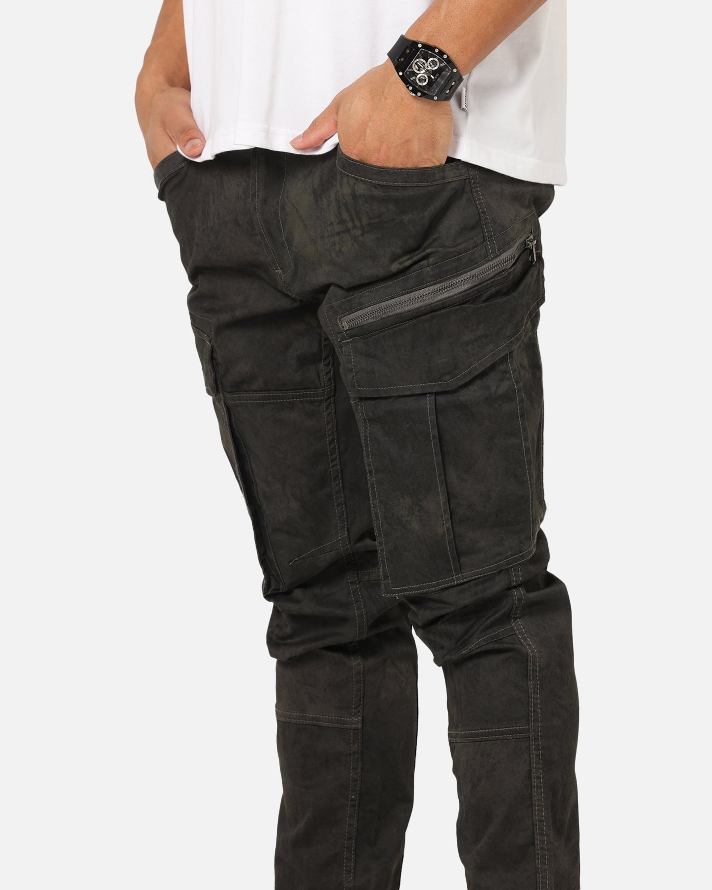 Saint Morta Distressed Cargo Pants Black、mySite、zt4zffjzw