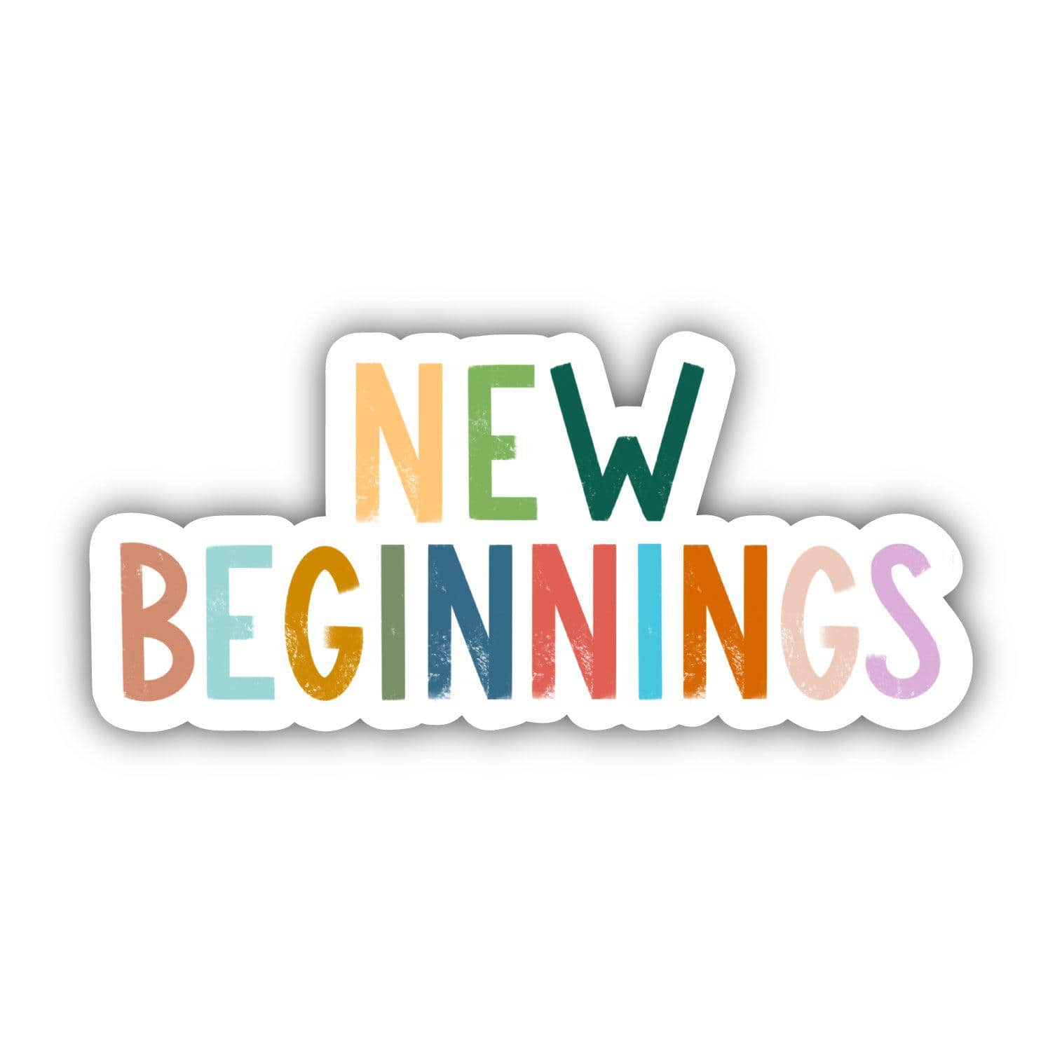  New Beginnings Positivity Lettering Sticker、mySite、elrpsem3k