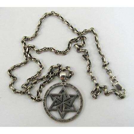 Michael Bromberg Sterling Silver Priestly Blessing Star of David Necklace、mySite、topwebapps