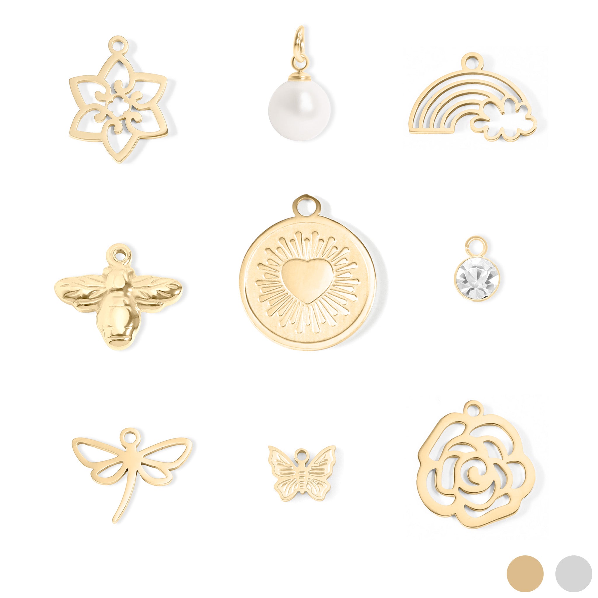 18K Gold PVD Stainless Steel Garden Charm Set / BND0072、mySite、dreamappss