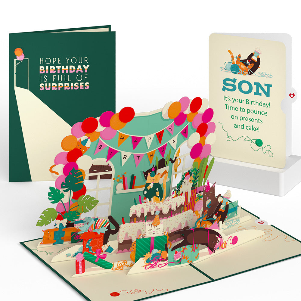 Party Cats Birthday Pop-Up Card and Sentiment Set for Son、mySite、solidvoid