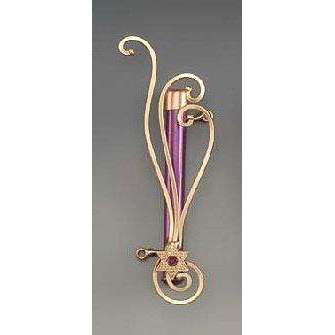 Infinity Art in Metal Purple with Copper Star of David Mezuzah、mySite、topwebapps