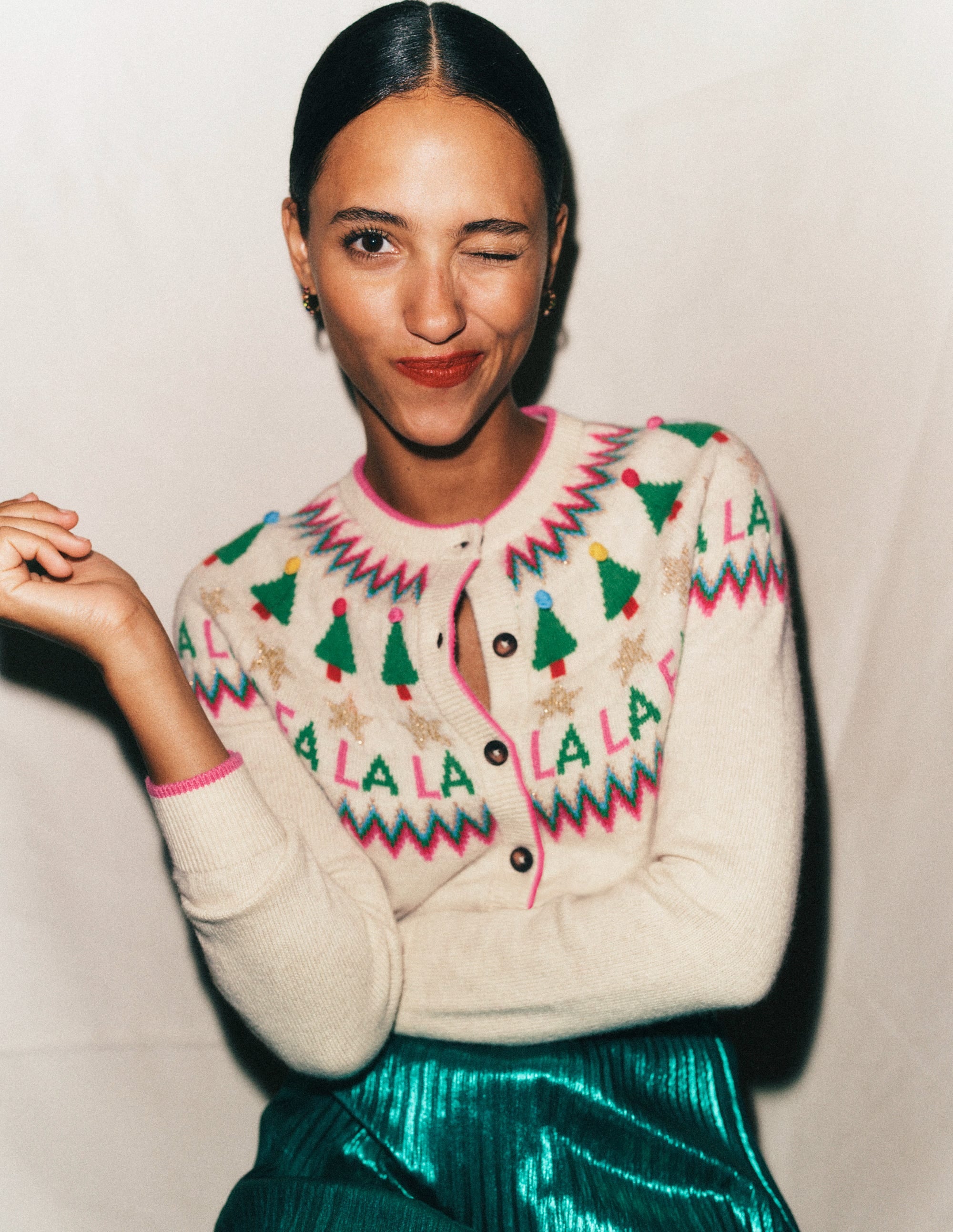  Edie Fair Isle Cardigan-Ecru Marl, Fa La La、mySite、ashleygrahame