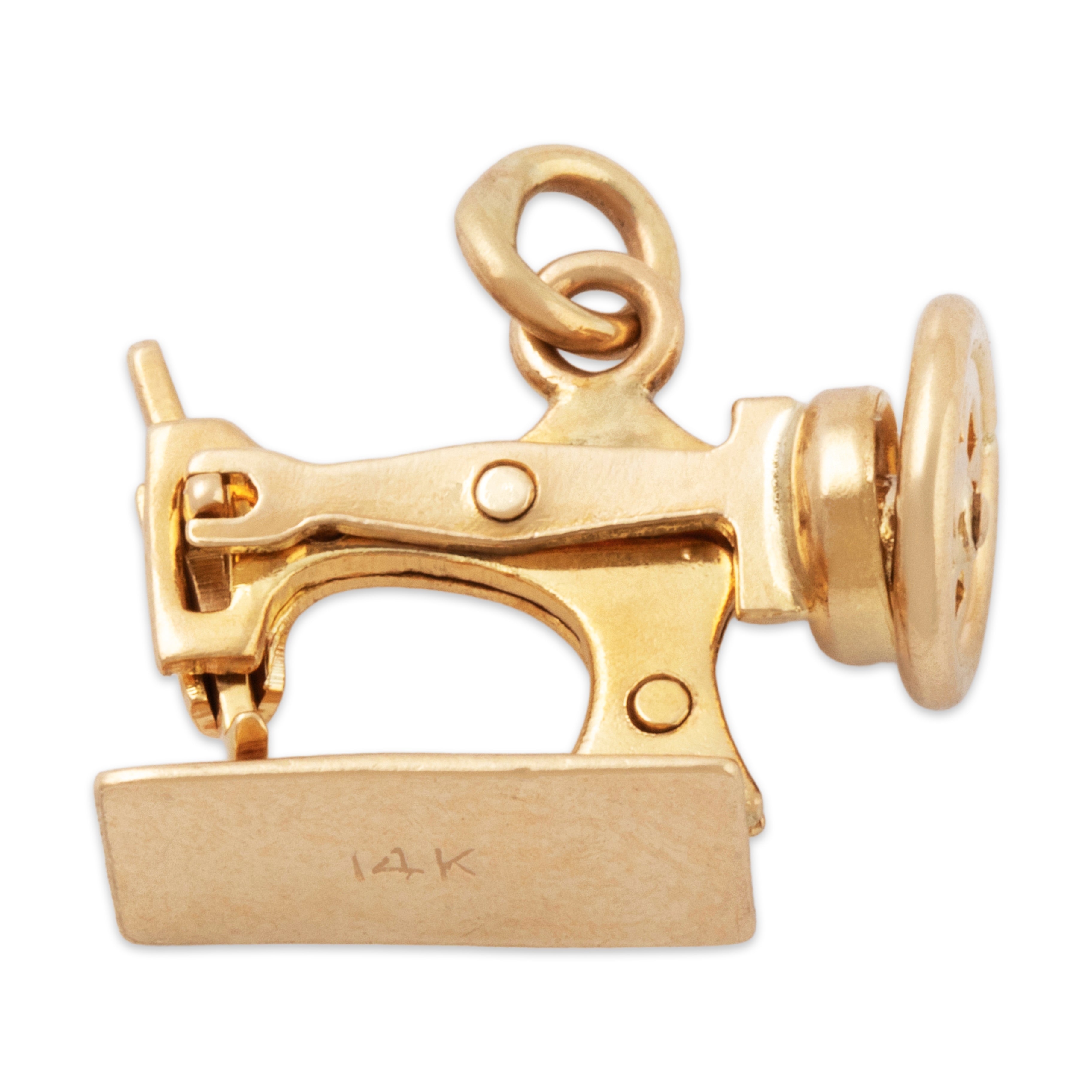 Vintage 14k Yellow Gold Articulated Sewing Machine Charm / Pendant、mySite、hinf8tx79
